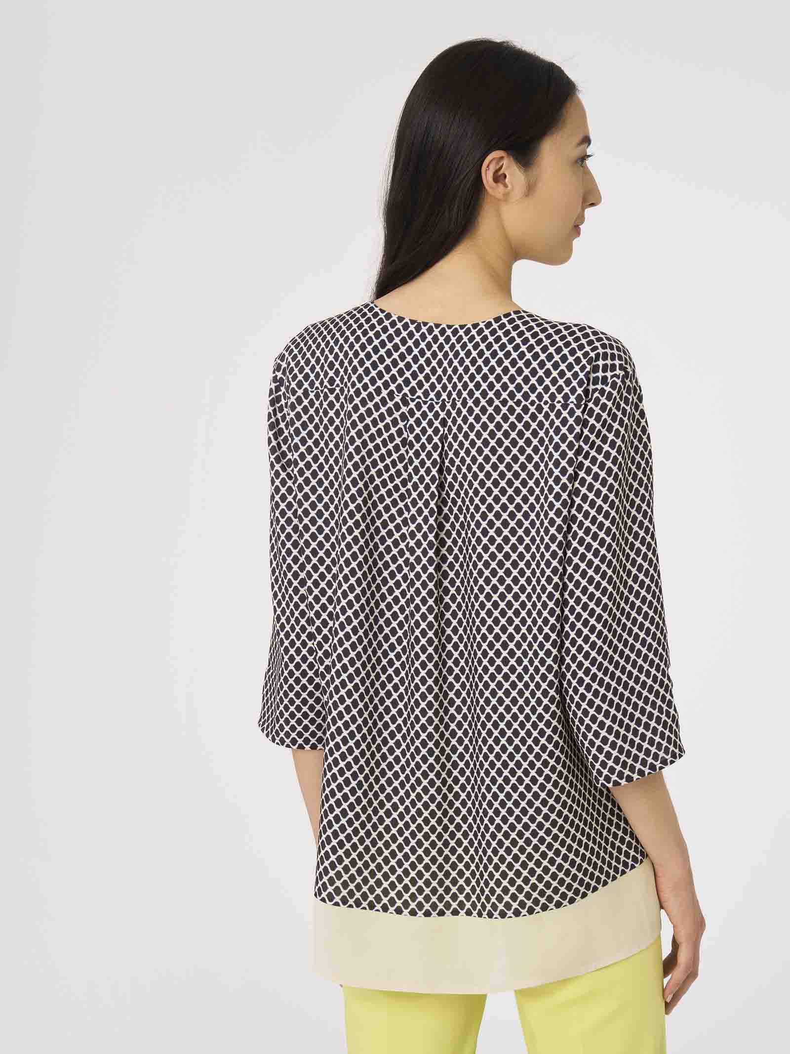 Blusa stampata in twill di EcoSeta -  - Ragno