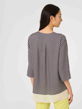 Blusa stampata in twill di EcoSeta -  - Ragno