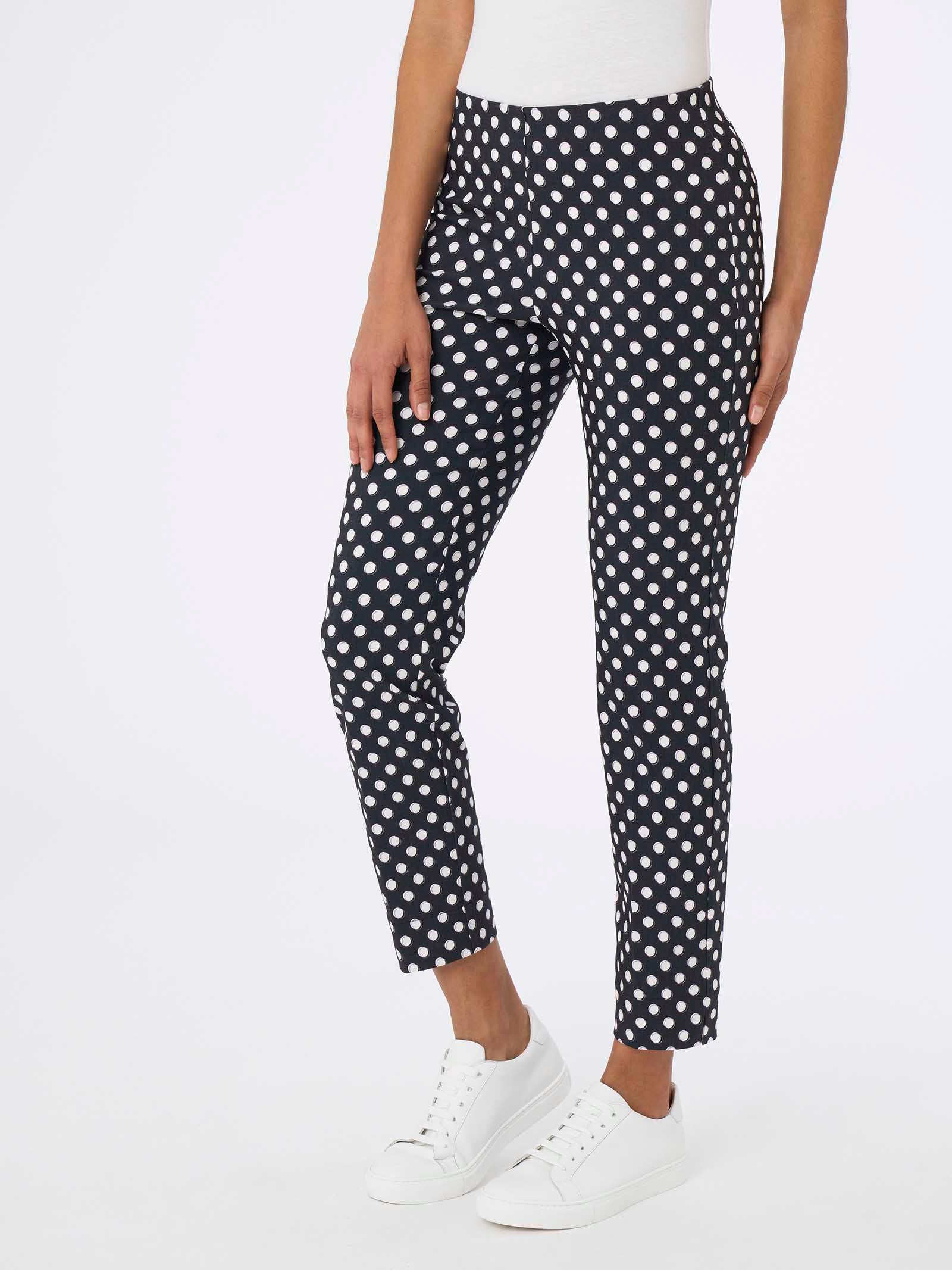 Pantalone a sigaretta cropped a pois in Digital Compact -  - Ragno