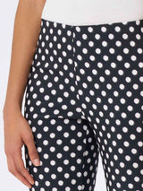 Pantalone a sigaretta cropped a pois in Digital Compact -  - Ragno