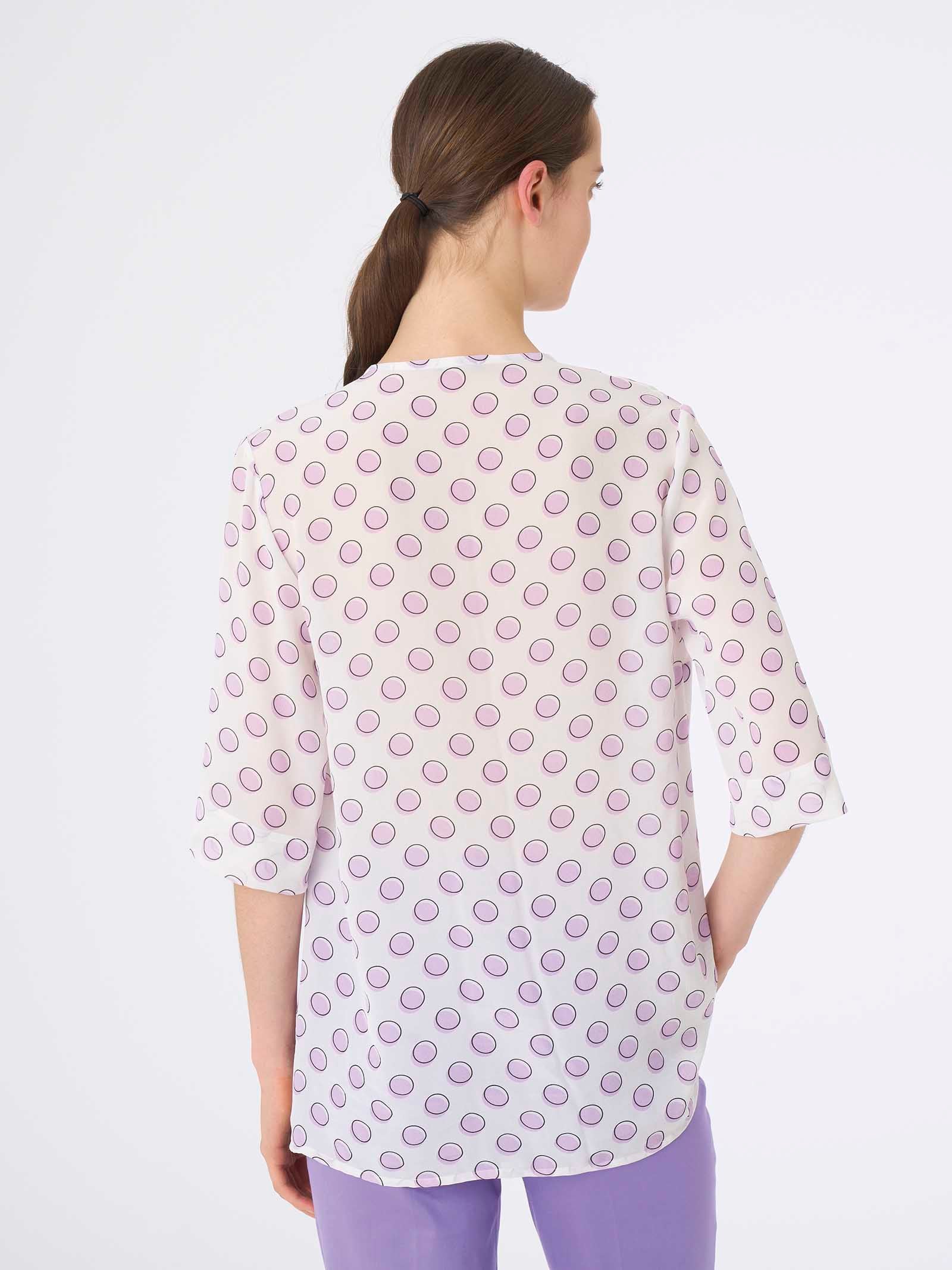 Blusa a pois in georgette di EcoSeta -  - Ragno