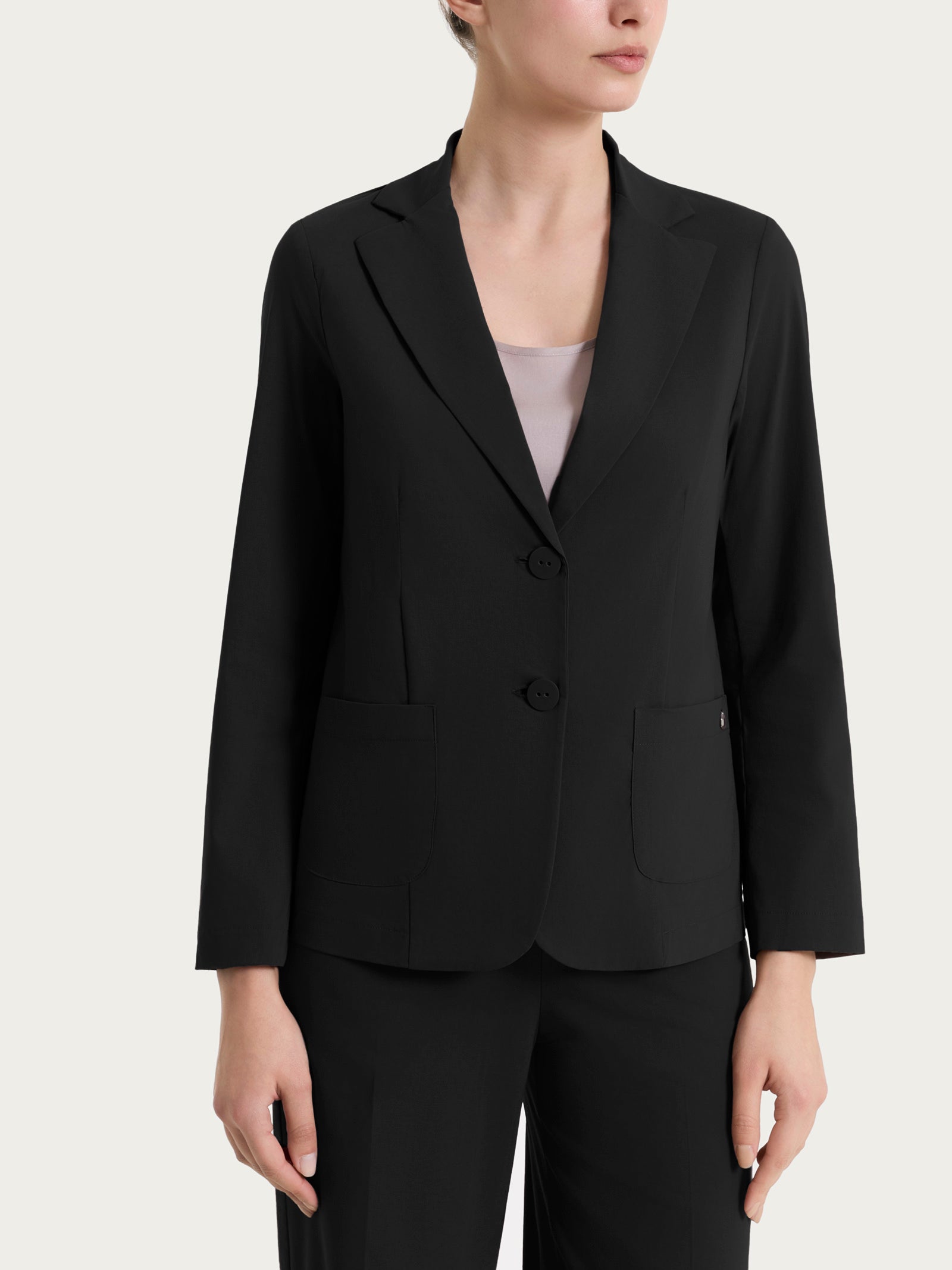 Blazer leggero con chiusura a due bottoni in Super Fresh Neri Donna - Ragno