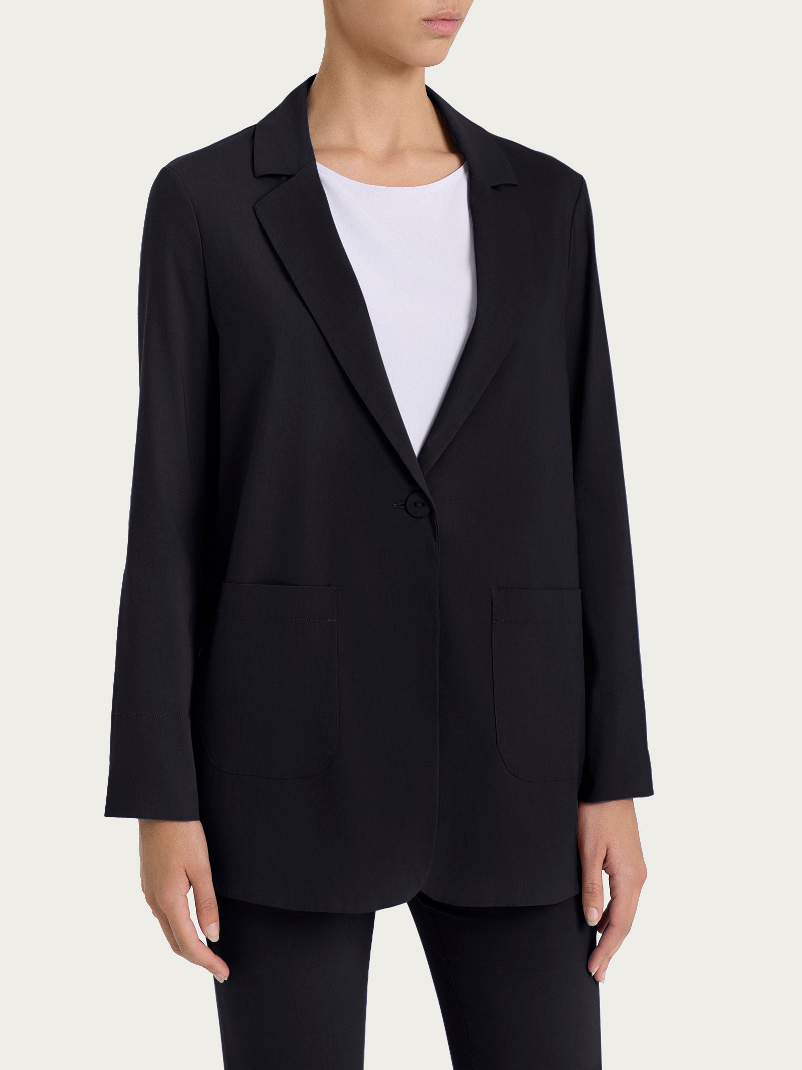 Blazer leggero destrutturato in Super Fresh Neri Donna - Ragno