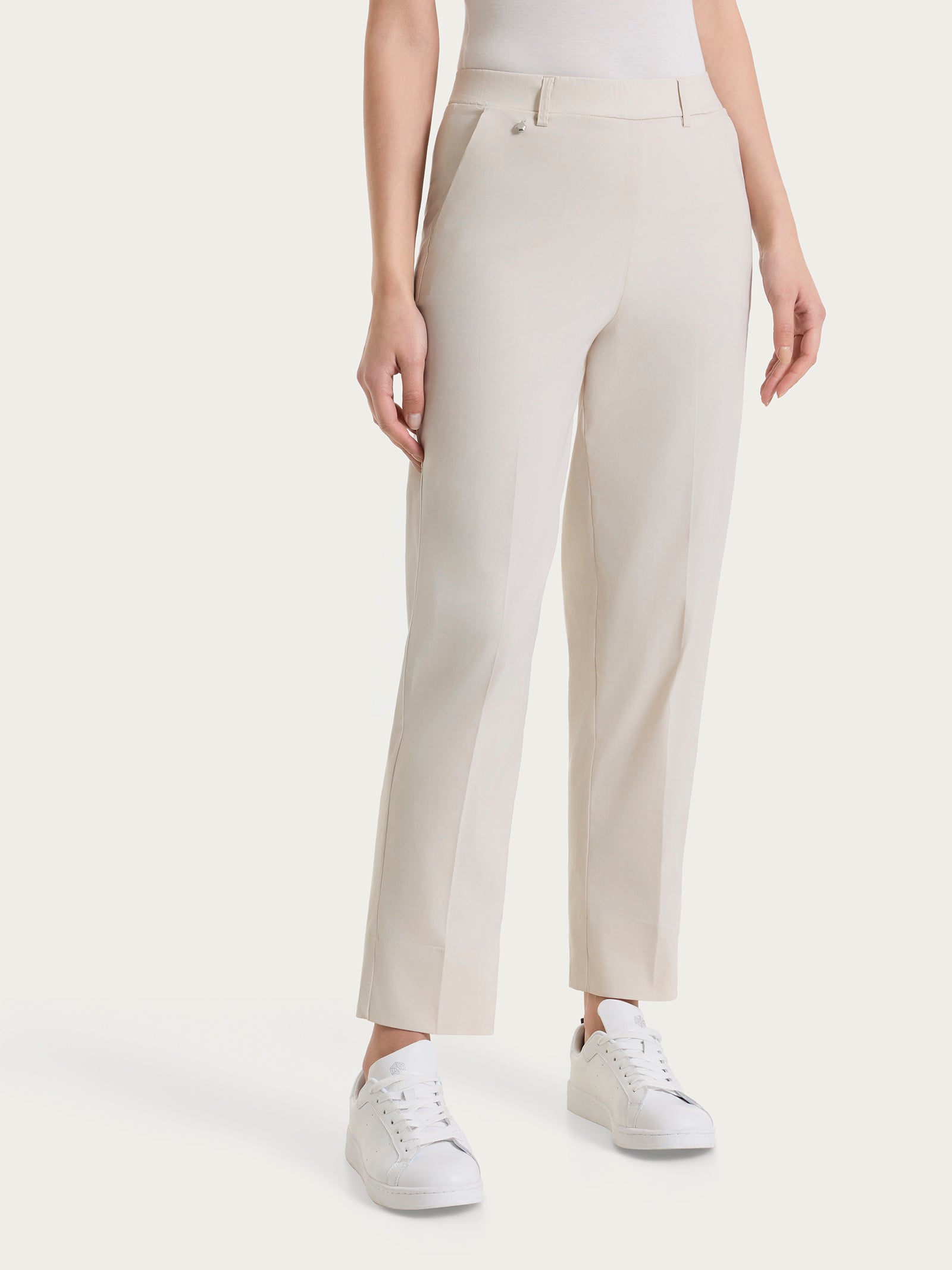 Pantalone a carota con tasche in Super Fresh Bianchi Donna - Ragno