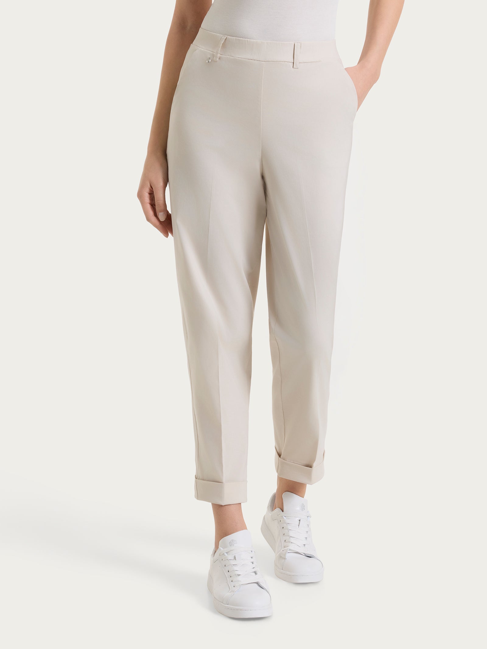 Pantalone a carota con tasche in Super Fresh Bianchi Donna - Ragno