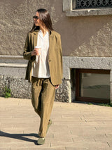 Pantalone a carota con tasche in Super Fresh Verdi Donna - Ragno