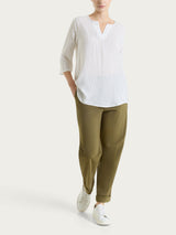 Pantalone a carota con tasche in Super Fresh Verdi Donna - Ragno