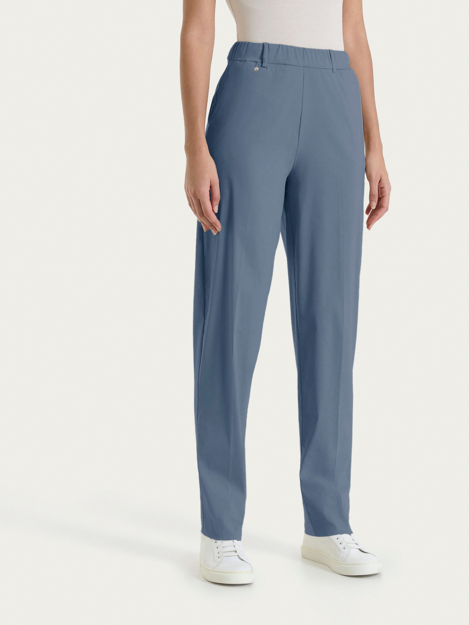 Pantalone a carota con tasche in Super Fresh Neri Donna - Ragno