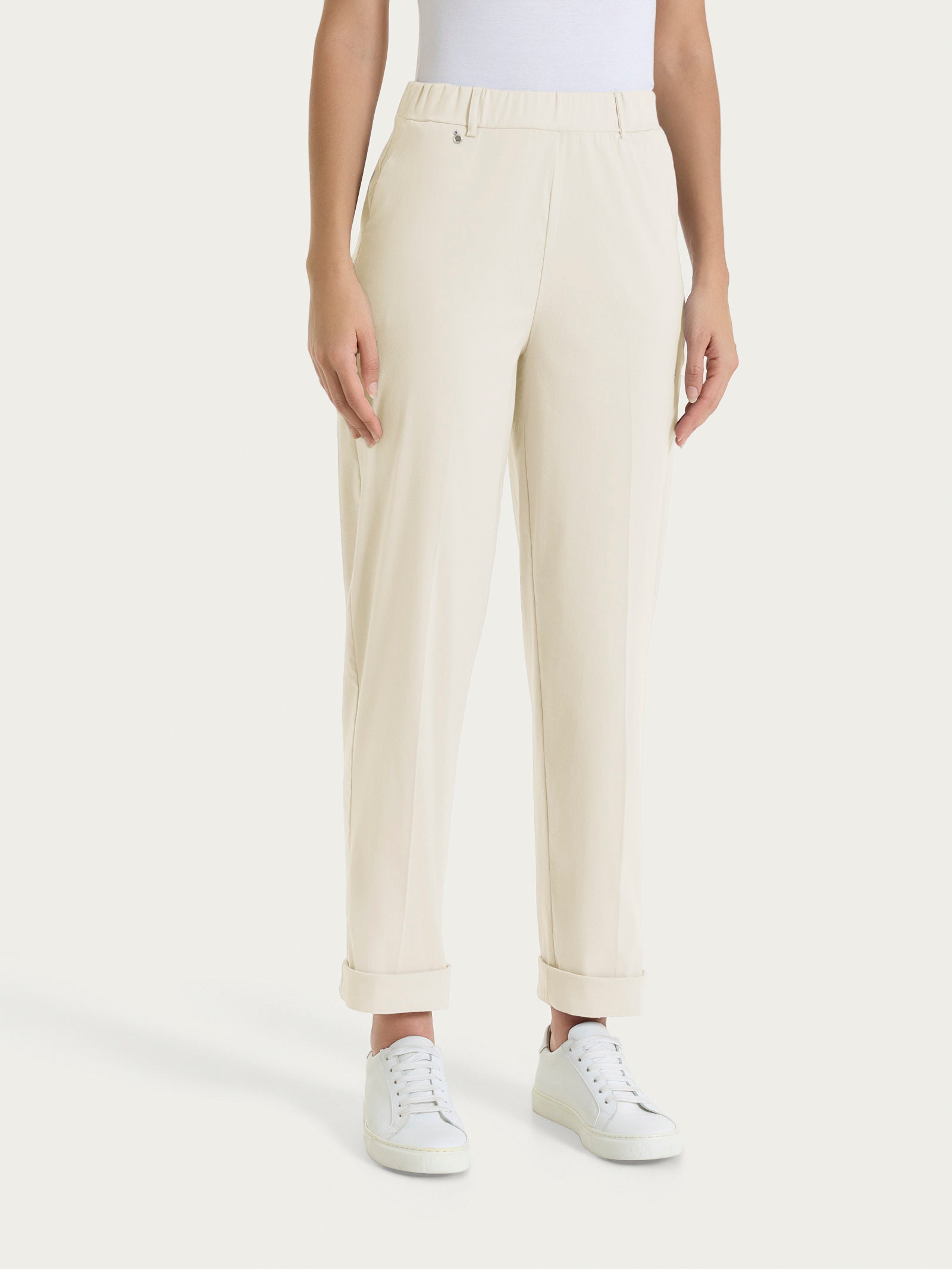 Pantalone a carota con tasche in Super Fresh Bianchi Donna - Ragno