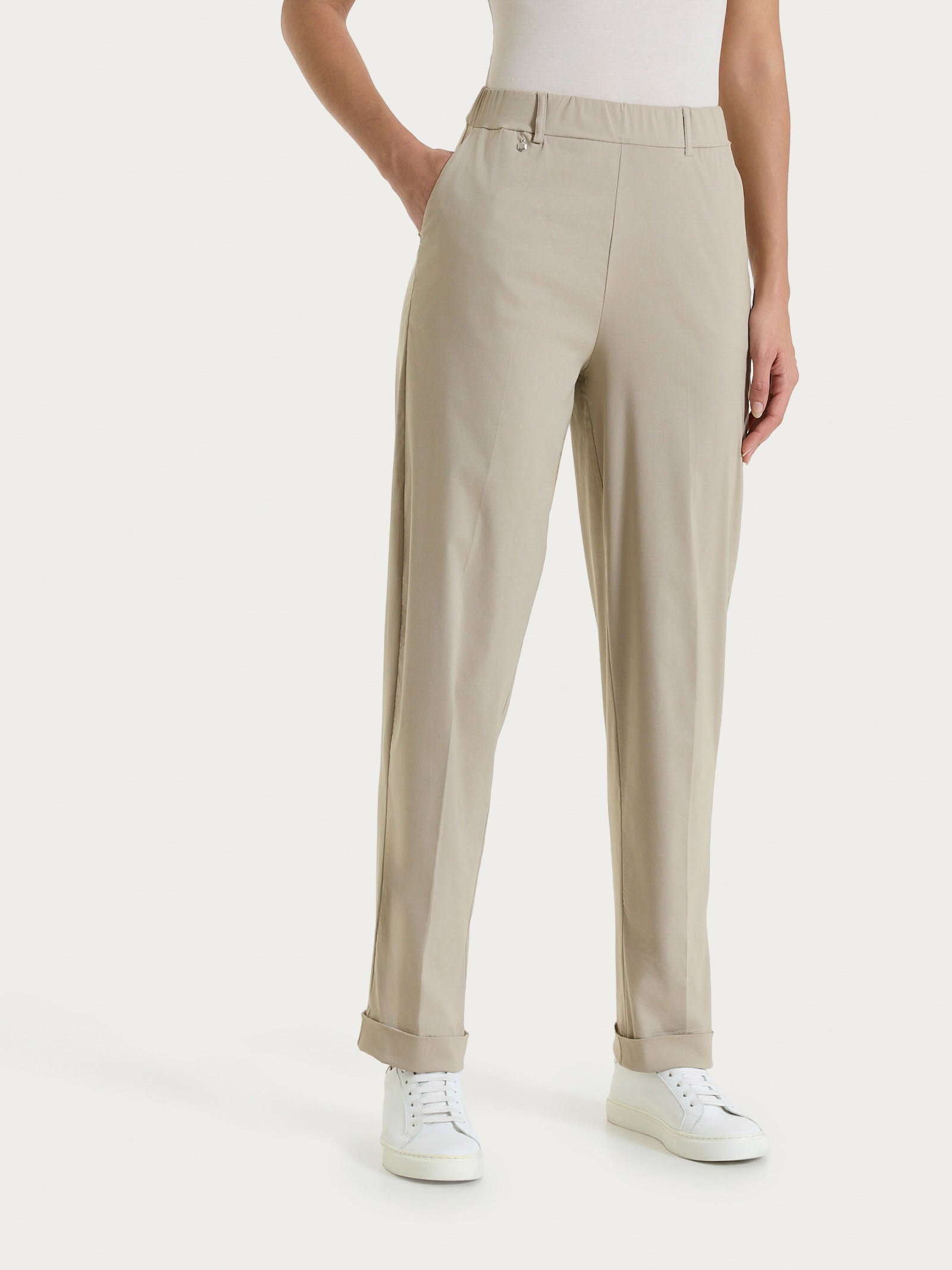 Pantalone a carota con tasche in Super Fresh Marroni Donna - Ragno