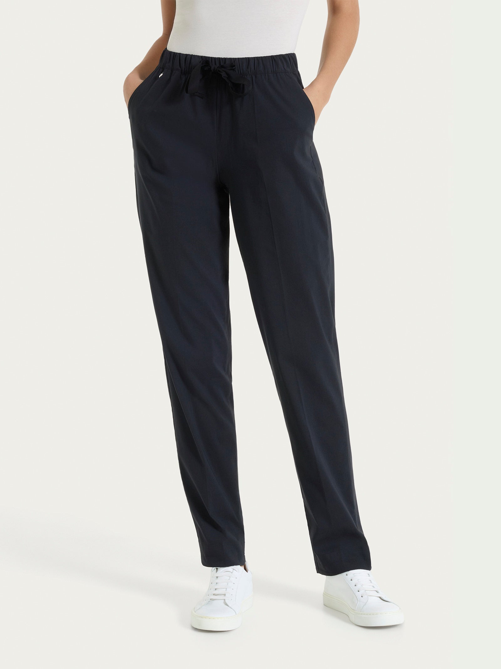 Pantalone jogger con tasche in Super Fresh Neri Donna - Ragno