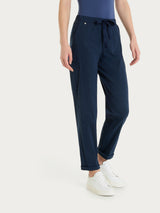 Pantalone jogger con tasche in Super Fresh Blu Donna - Ragno