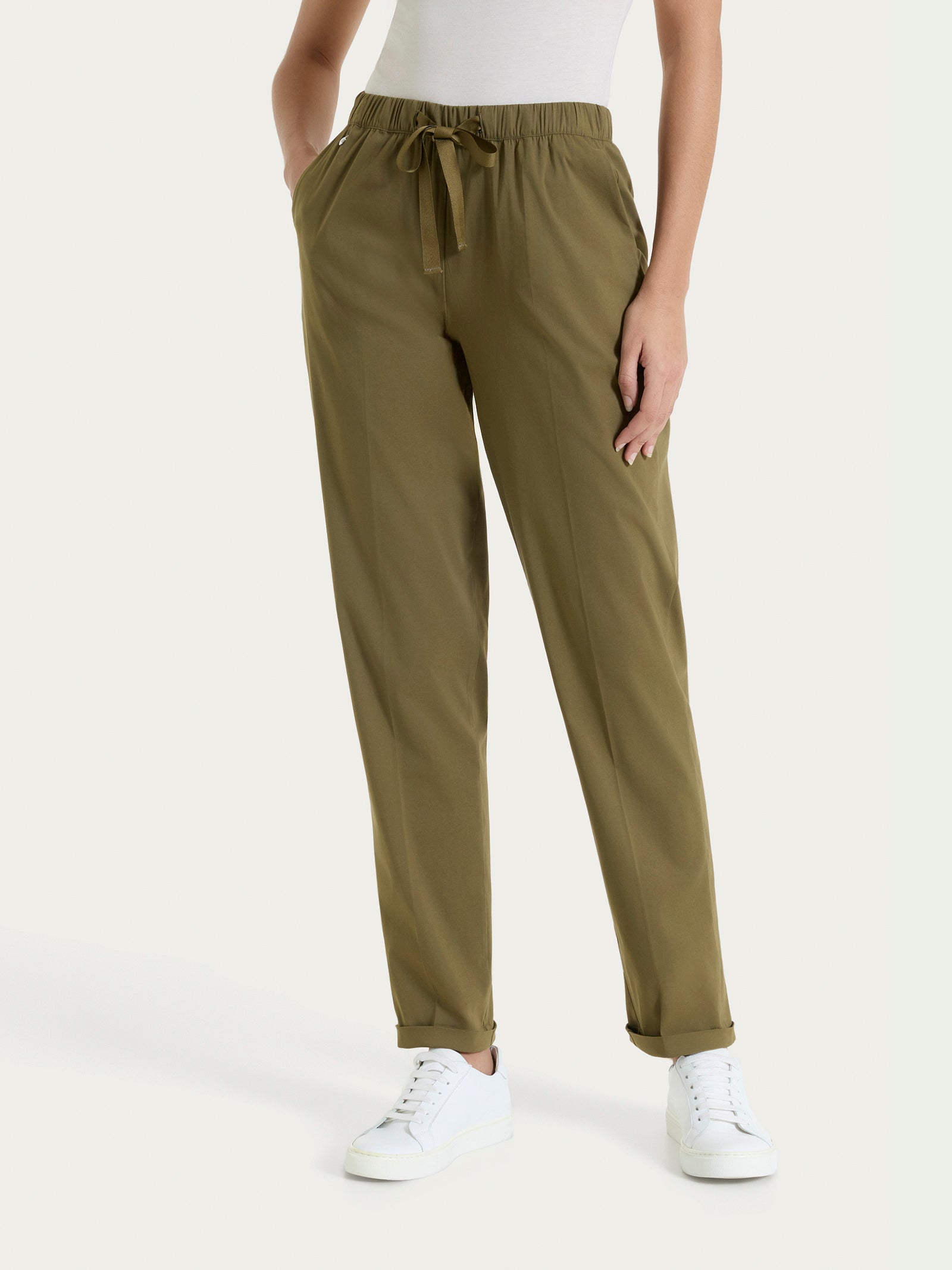 Pantalone jogger con tasche in Super Fresh Verdi Donna - Ragno