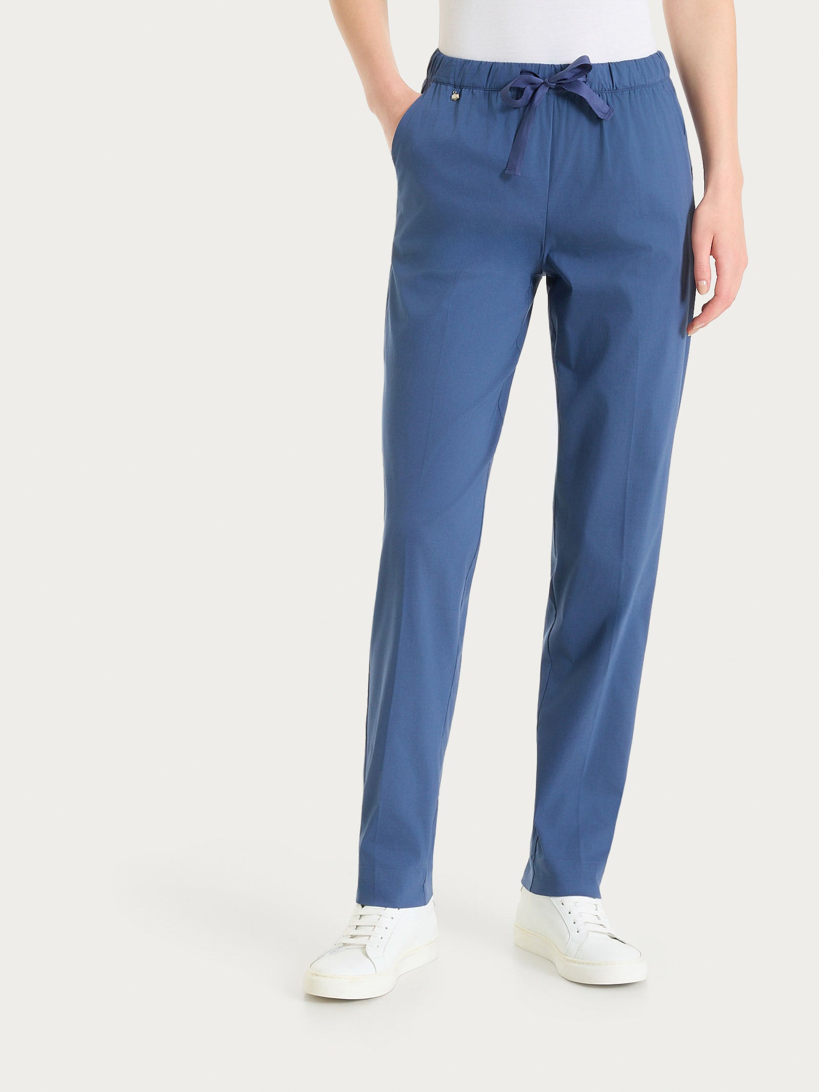 Pantalone jogger con tasche in Super Fresh Blu Donna - Ragno