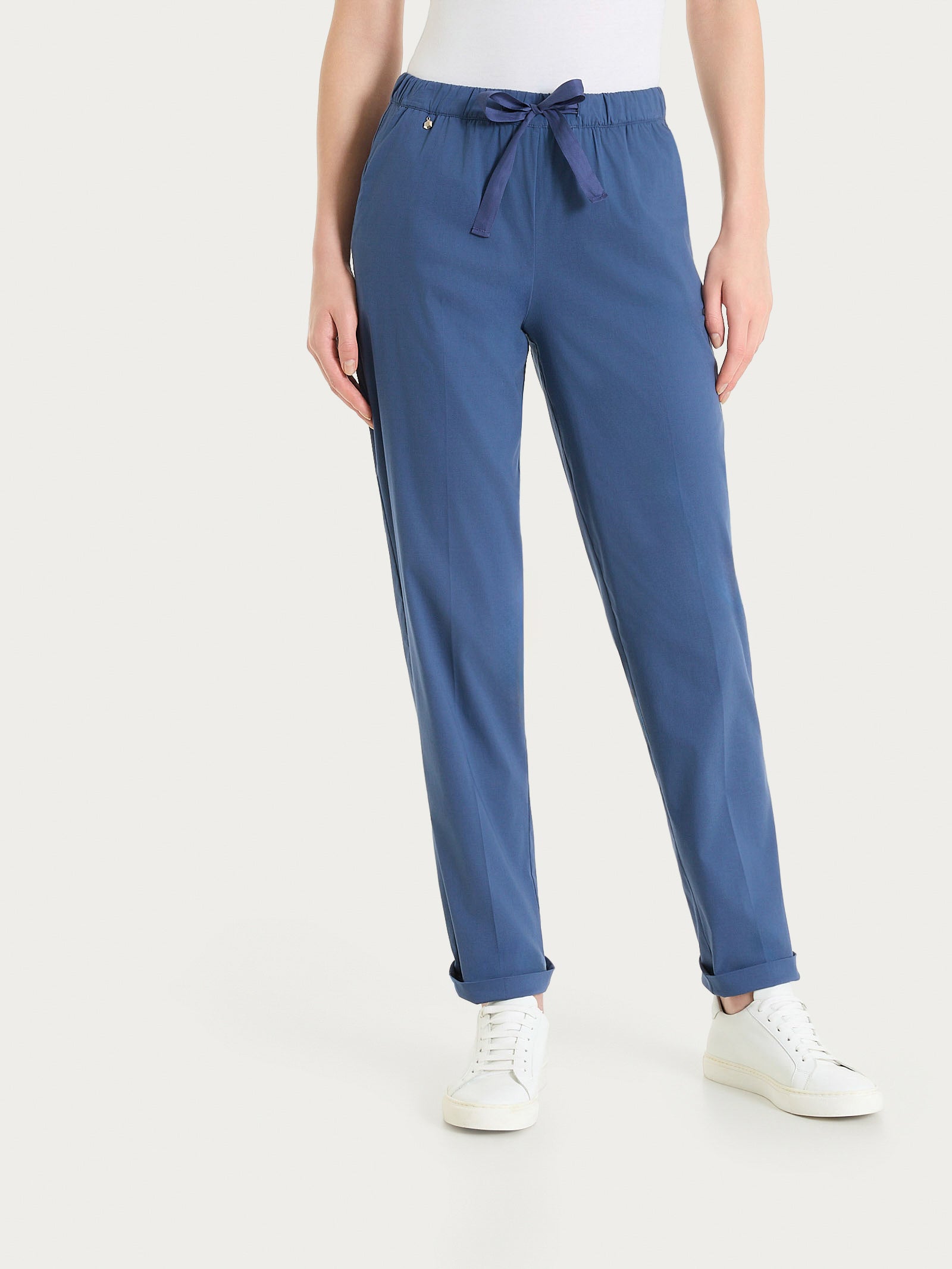 Pantalone jogger con tasche in Super Fresh Blu Donna - Ragno