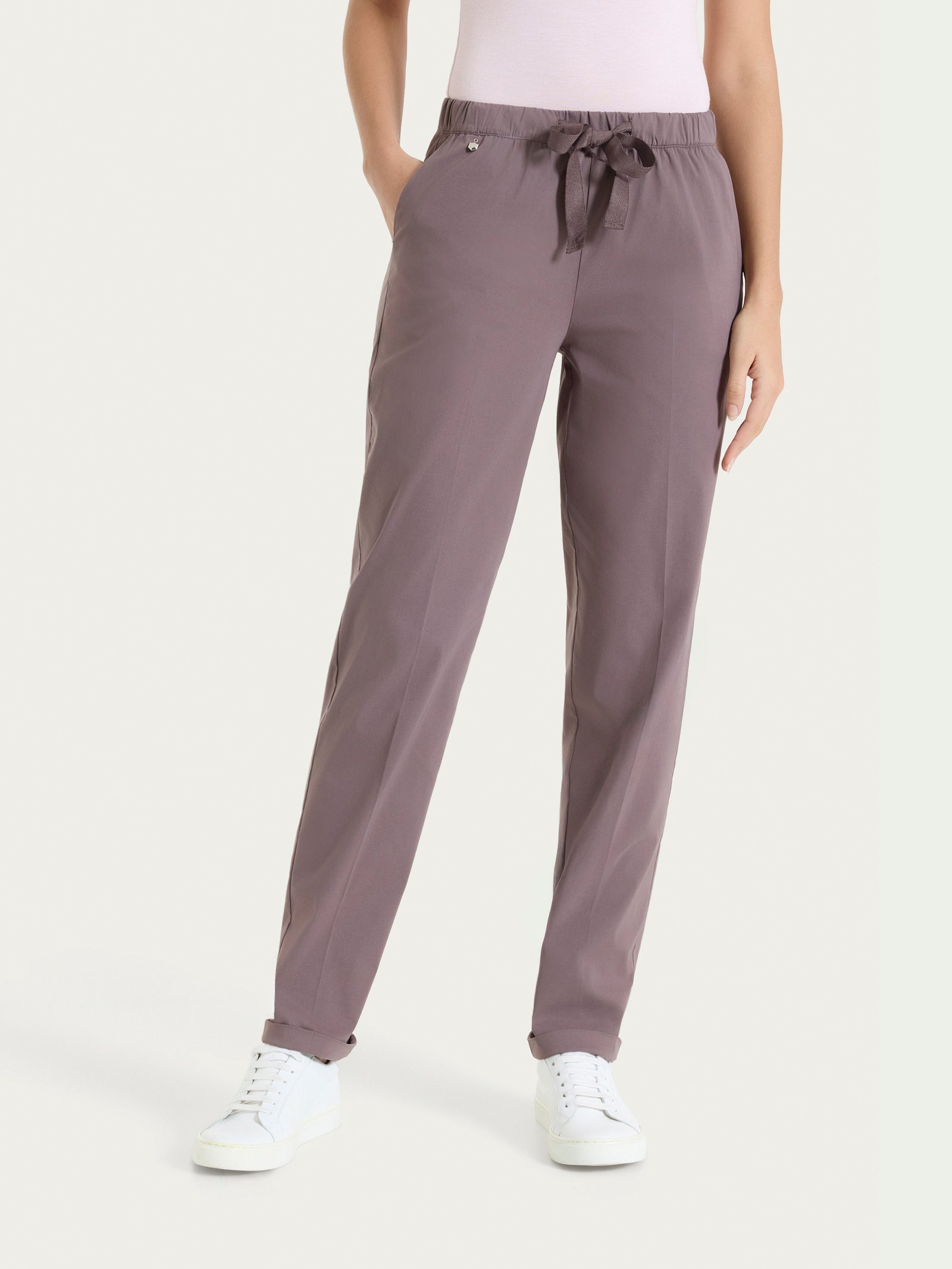 Pantalone jogger con tasche in Super Fresh Marroni Donna - Ragno