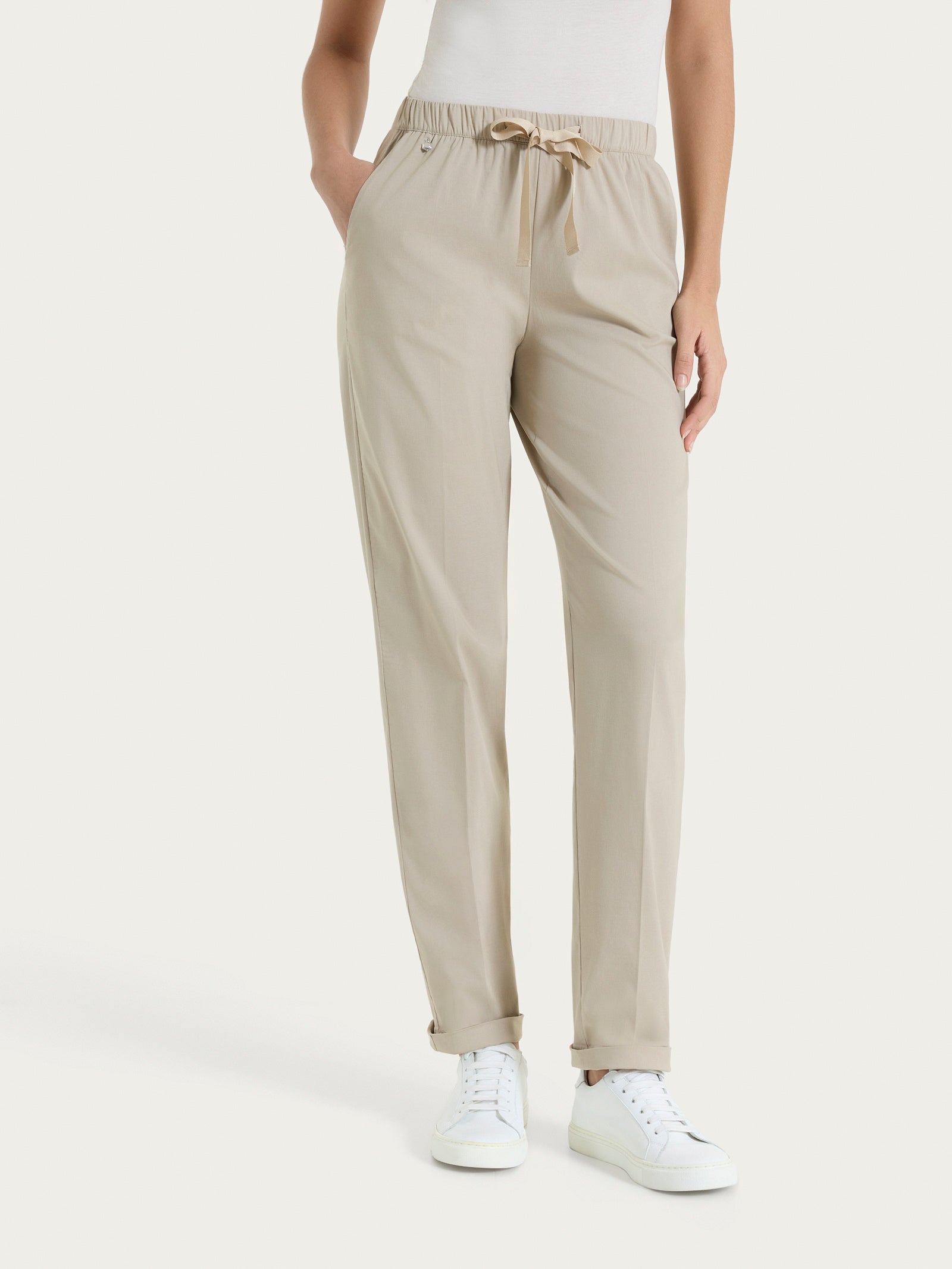 Pantalone jogger con tasche in Super Fresh Marroni Donna - Ragno