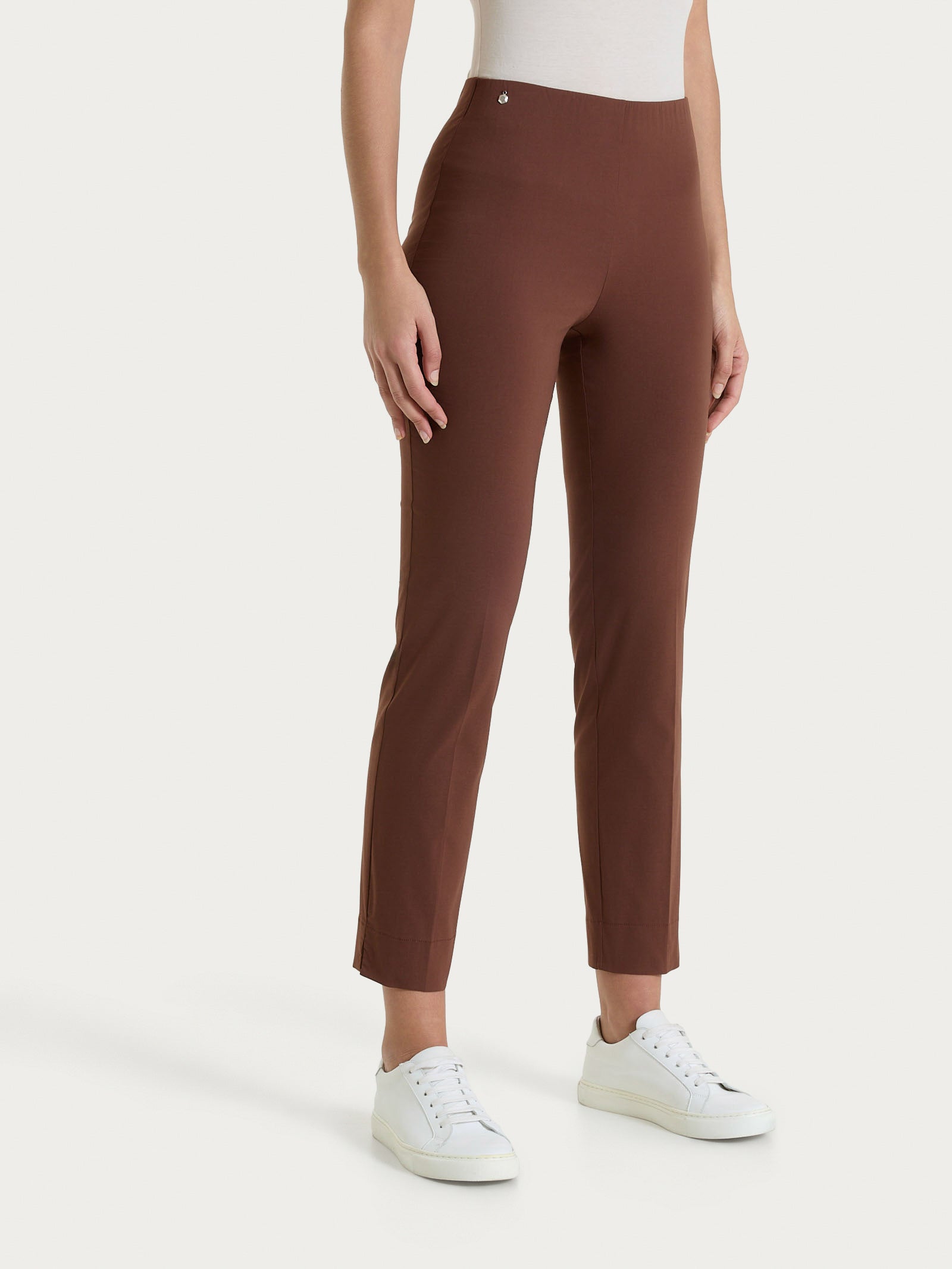 Pantalone capri con spacchetti in Super Fresh Marroni Donna - Ragno