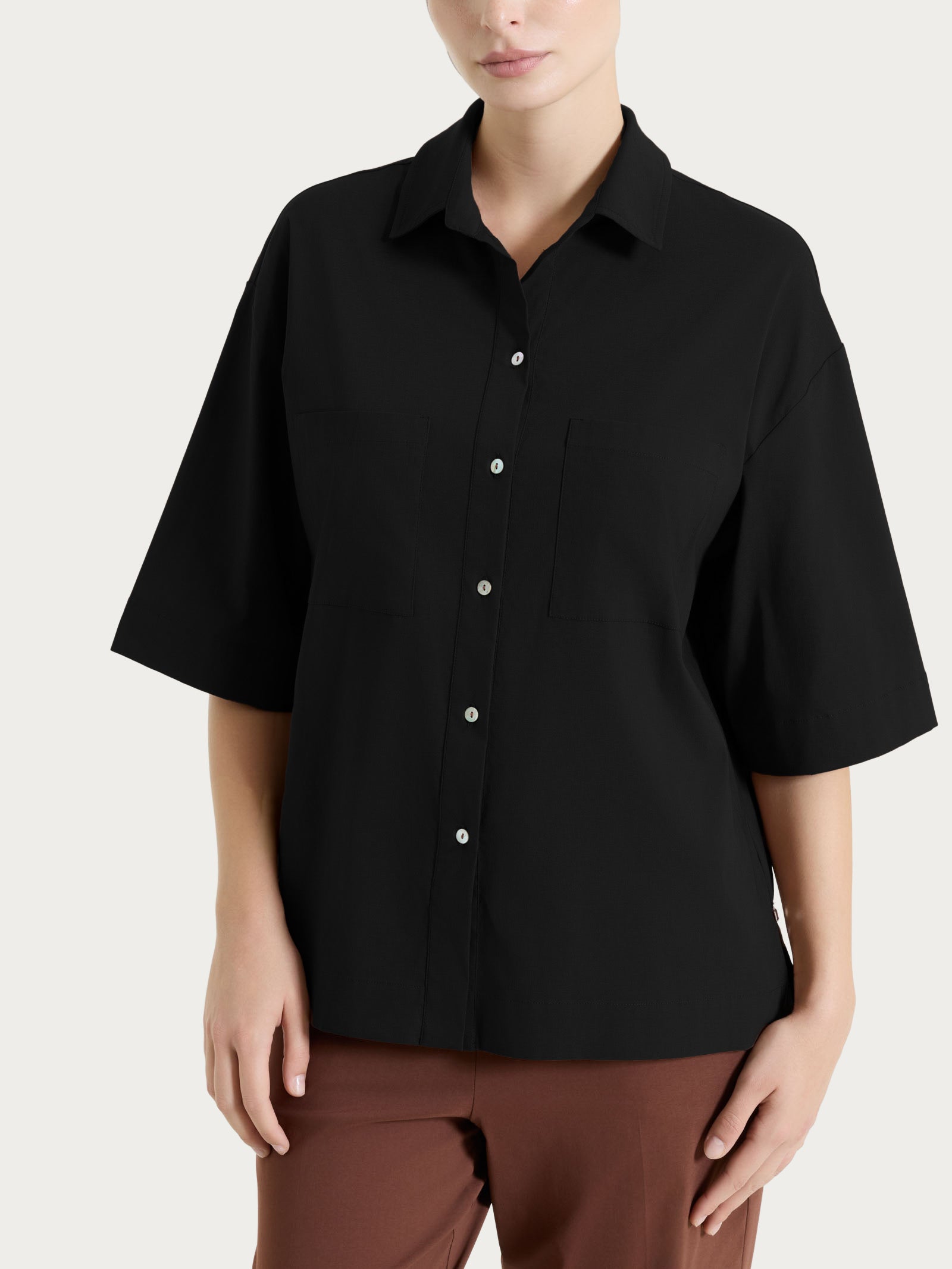 Camicia con manica corta in Super Fresh Neri Donna - Ragno