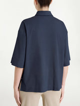 Camicia con manica corta in Super Fresh Blu Donna - Ragno