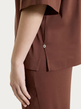 Camicia con manica corta in Super Fresh Marroni Donna - Ragno