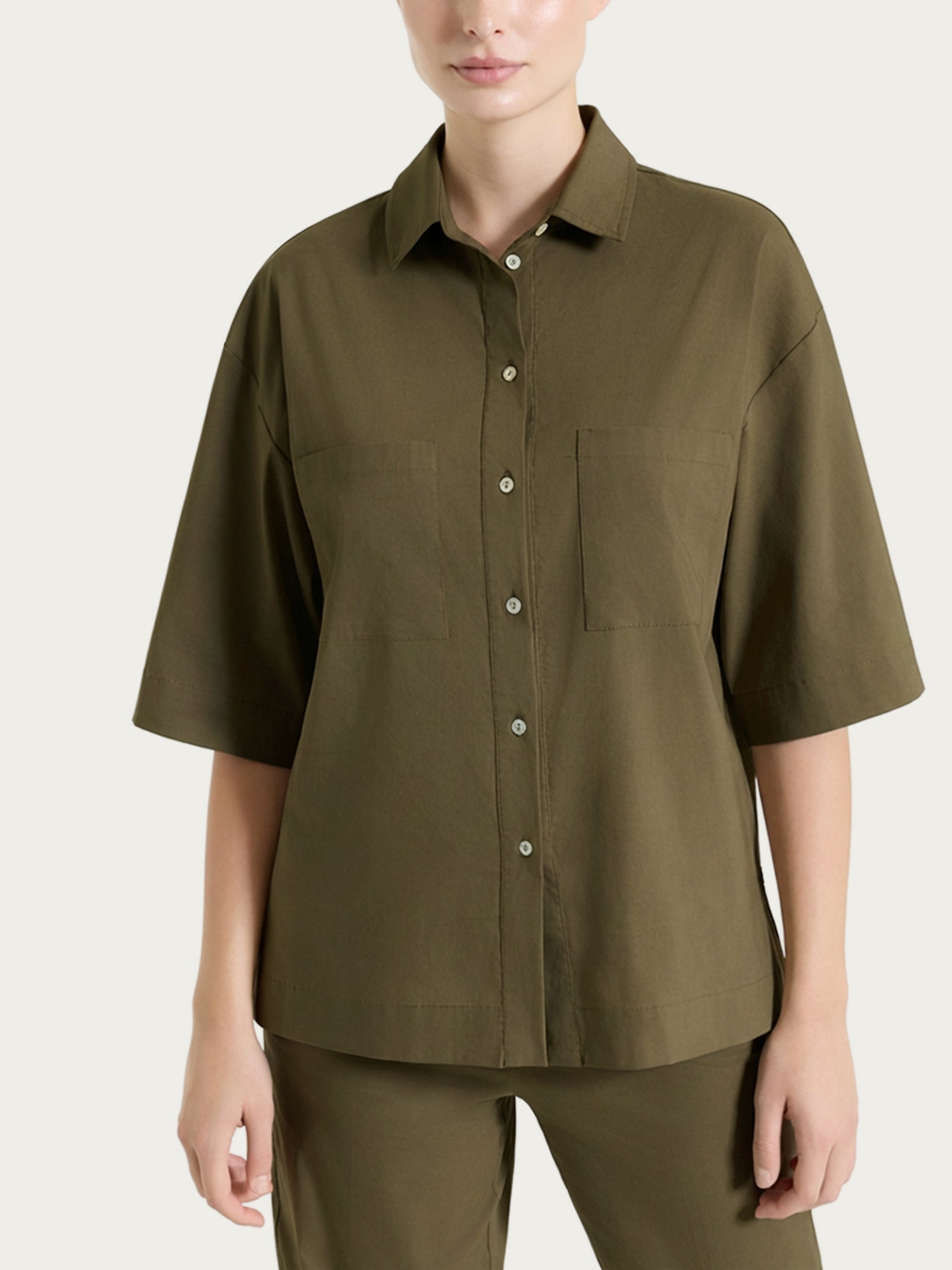 Camicia con manica corta in Super Fresh Verdi Donna - Ragno