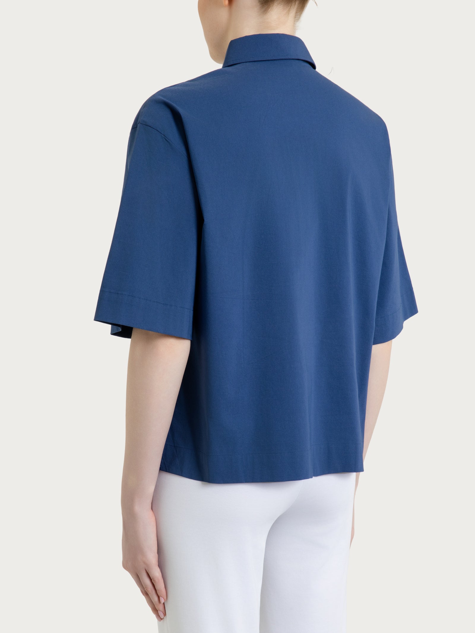 Camicia con manica corta in Super Fresh Blu Donna - Ragno