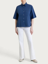 Camicia con manica corta in Super Fresh Blu Donna - Ragno