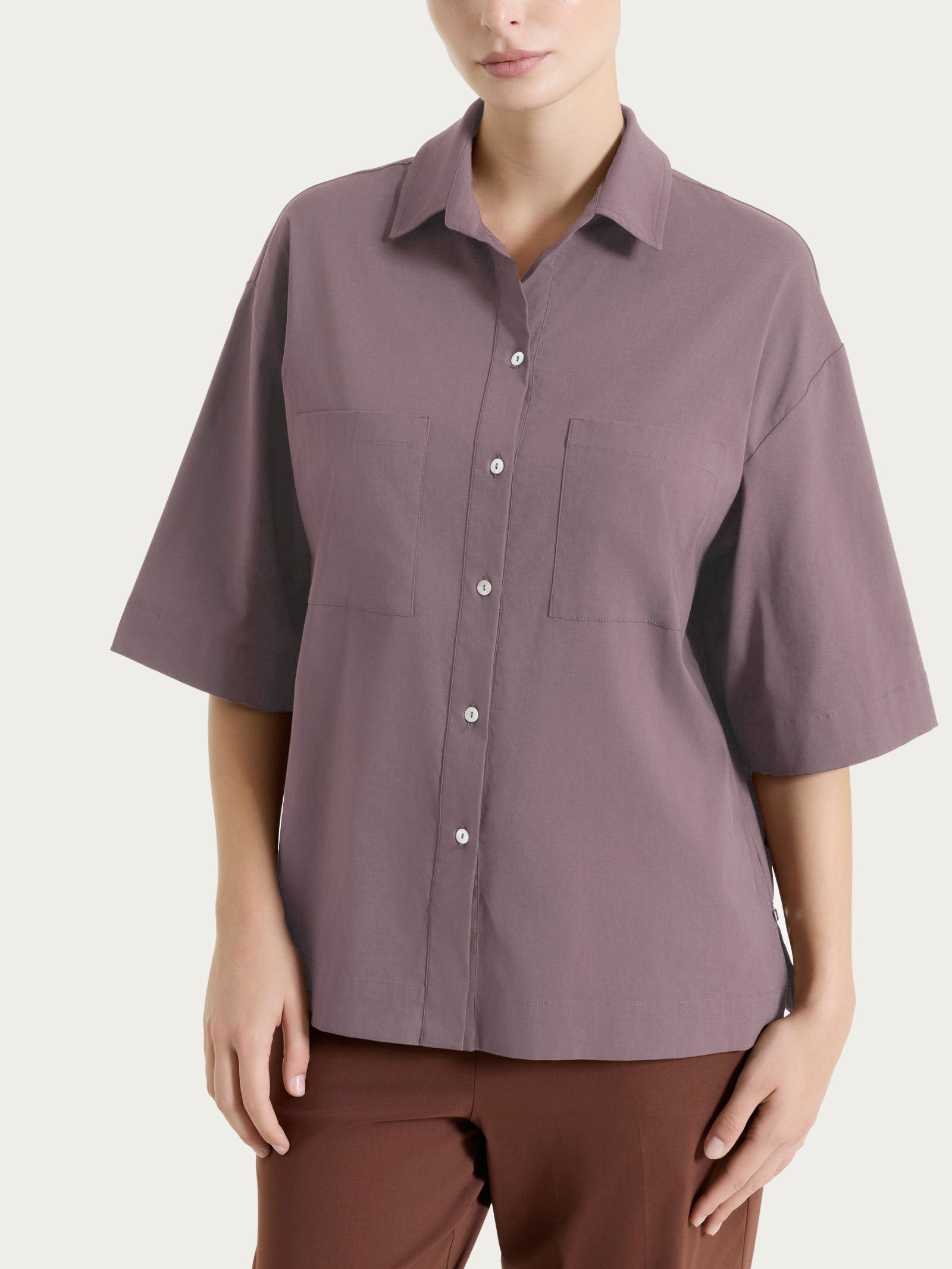 Camicia con manica corta in Super Fresh Marroni Donna - Ragno
