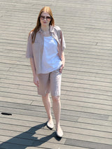 Camicia con manica corta in Super Fresh Rosa Donna - Ragno