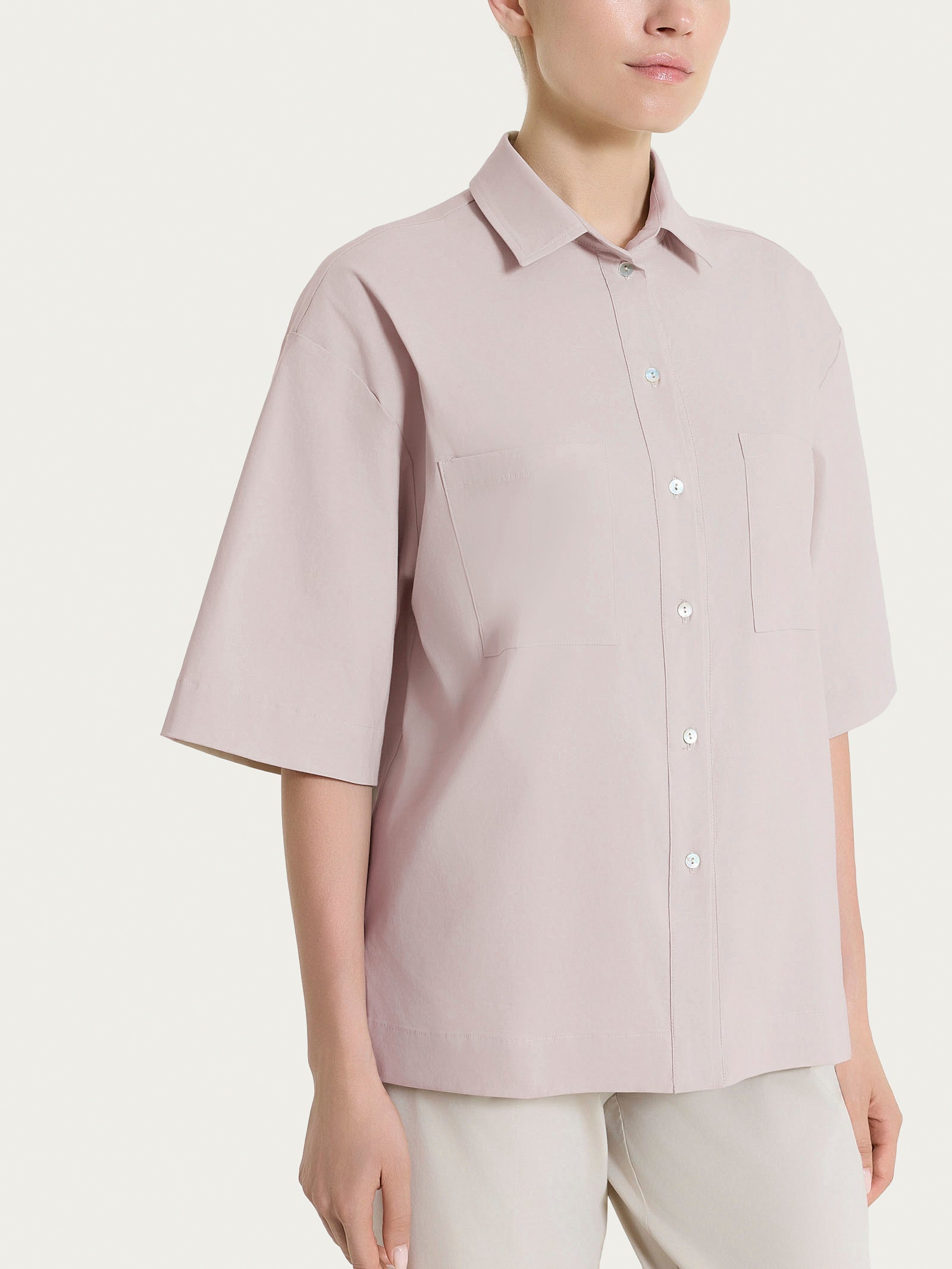 Camicia con manica corta in Super Fresh Rosa Donna - Ragno