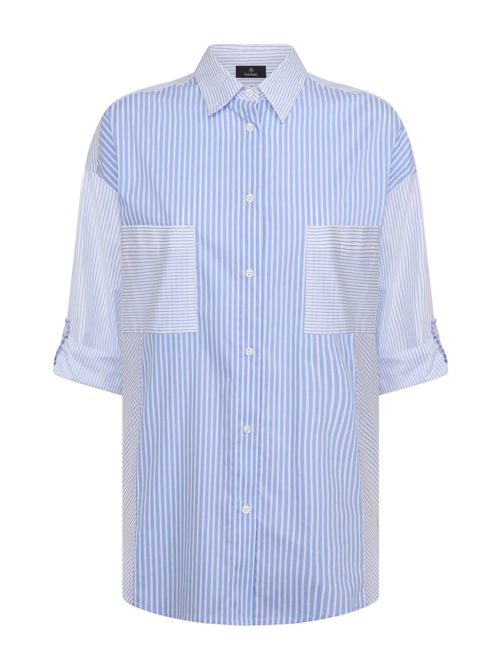 Camicia a righe in Popeline Stretch -  - Ragno