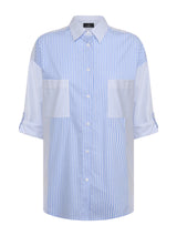 Camicia a righe in Popeline Stretch -  - Ragno