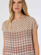 Blusa con stampa geometrica in mussola di EcoSeta -  - Ragno