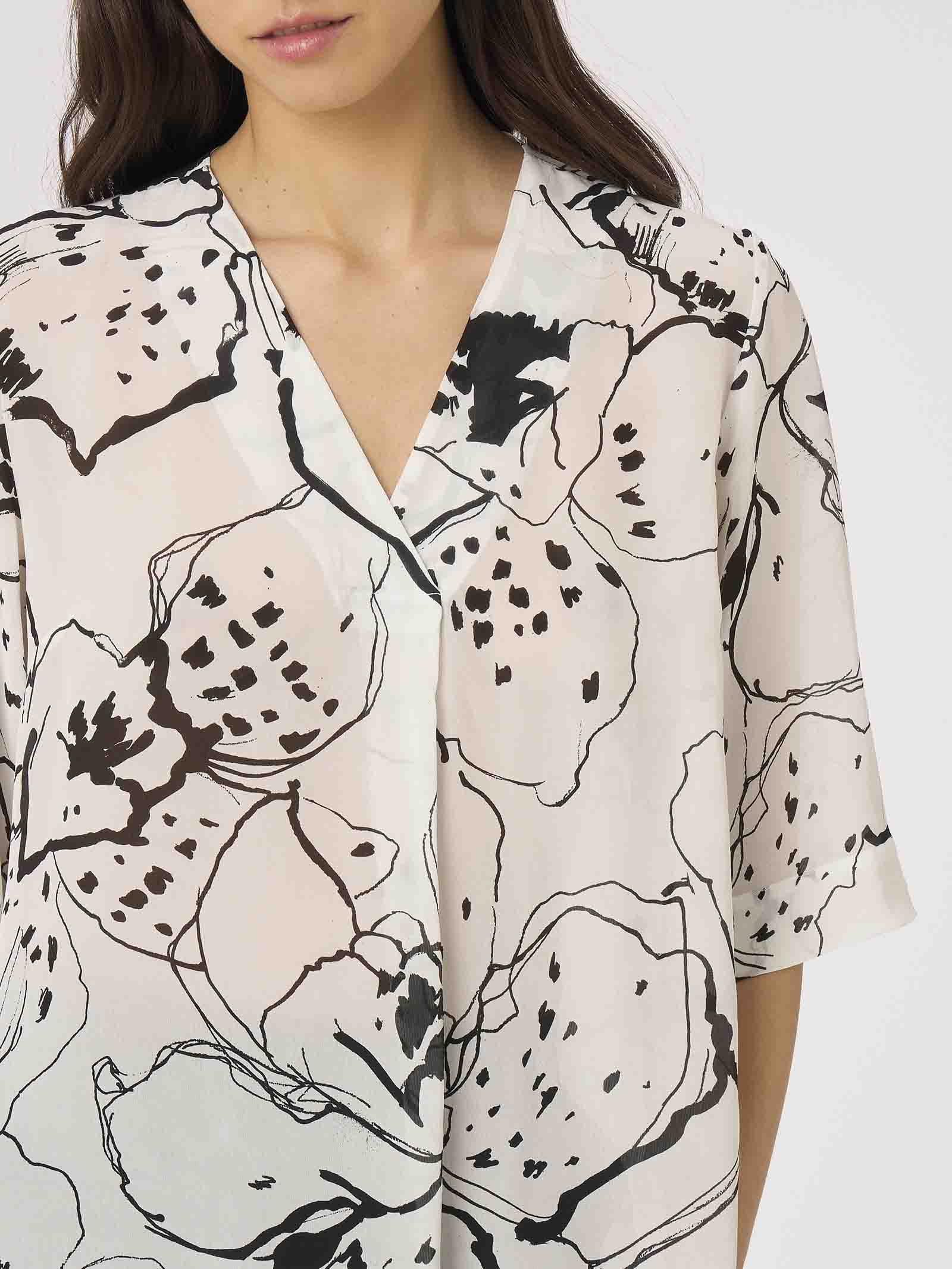 Blusa in georgette di EcoSeta con stampa floreale -  - Ragno