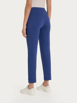 Pantalone capri con bottoni in Satin Power Blu Donna - Ragno