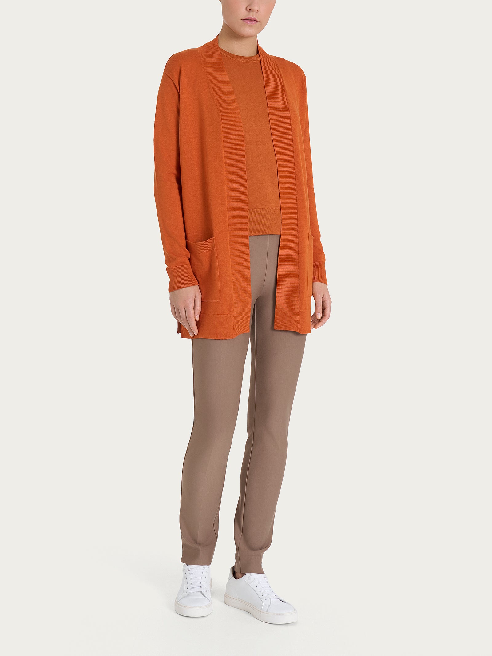 Cardigan lungo Four Seasons Arancioni Donna - Ragno