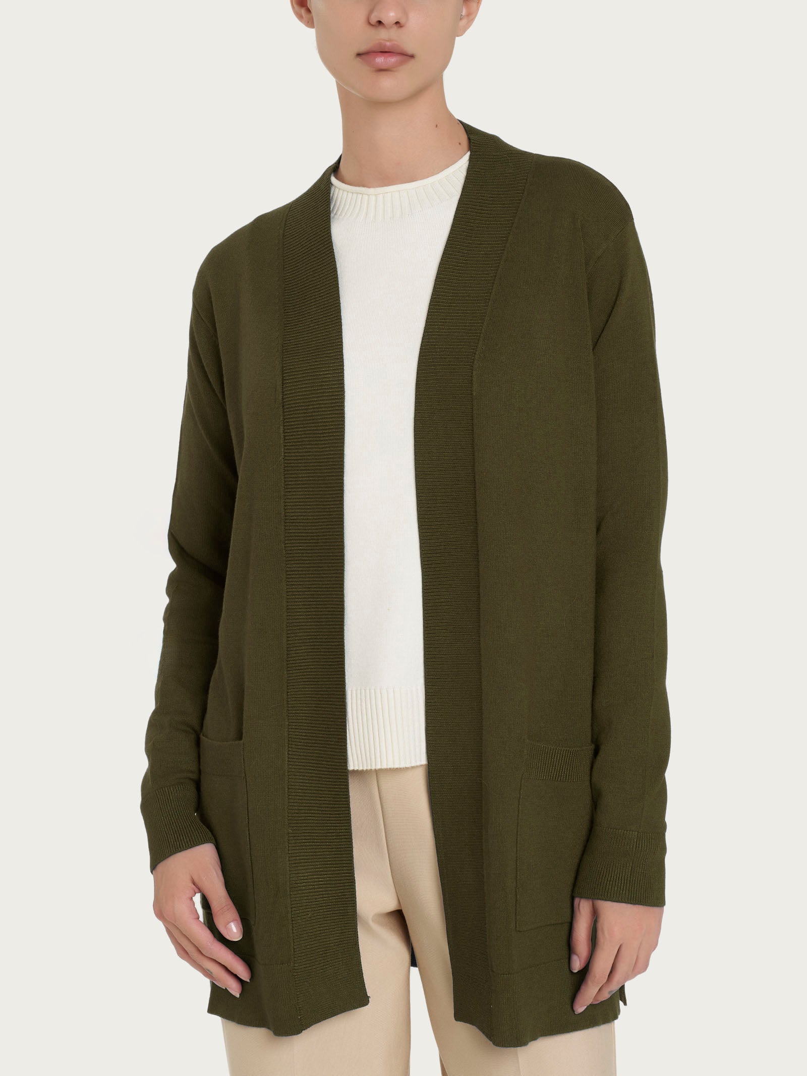 Cardigan lungo Four Seasons Verdi Donna - Ragno