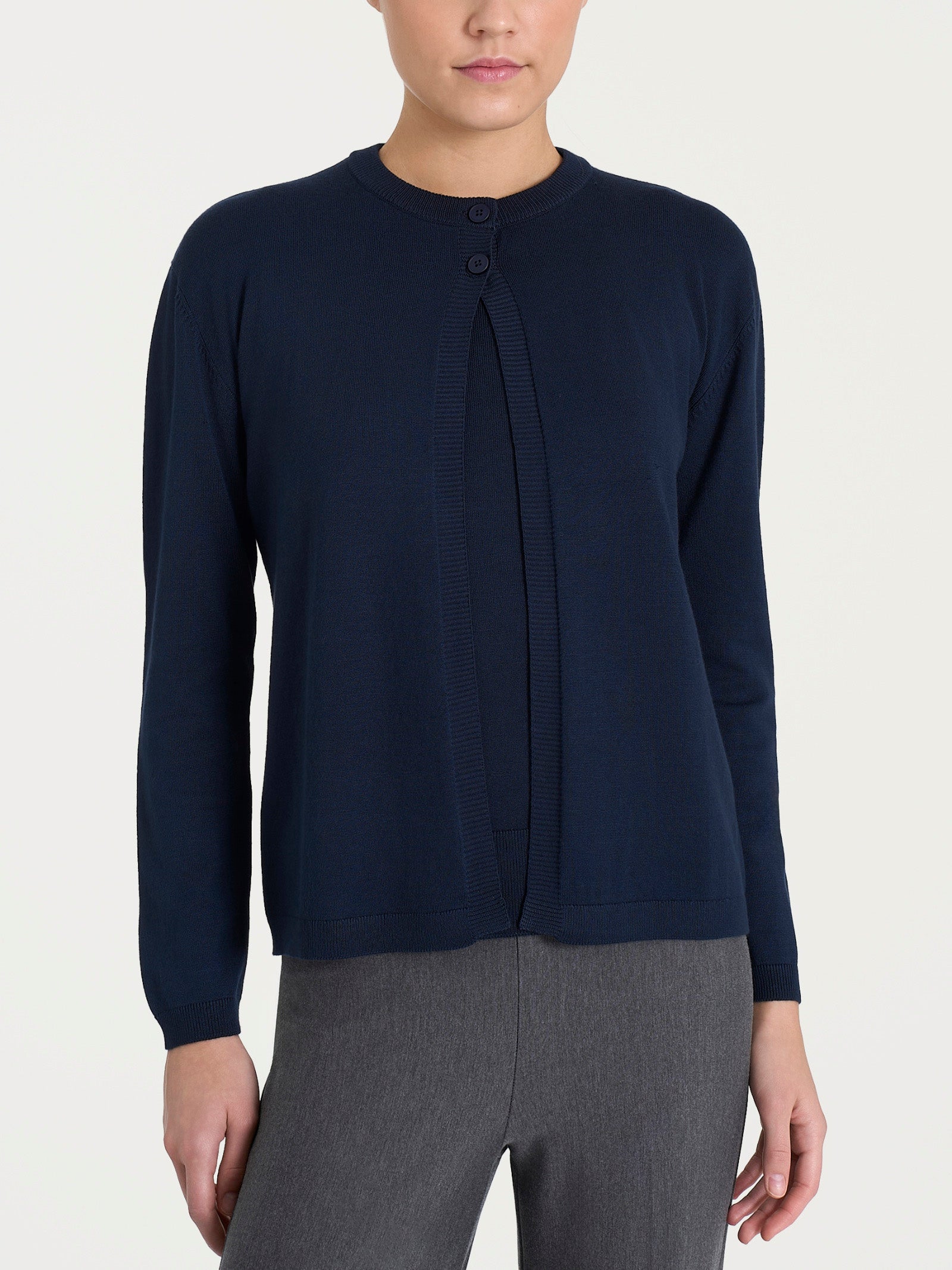 Cardigan corto con due bottoni Four Seasons Blu Donna - Ragno