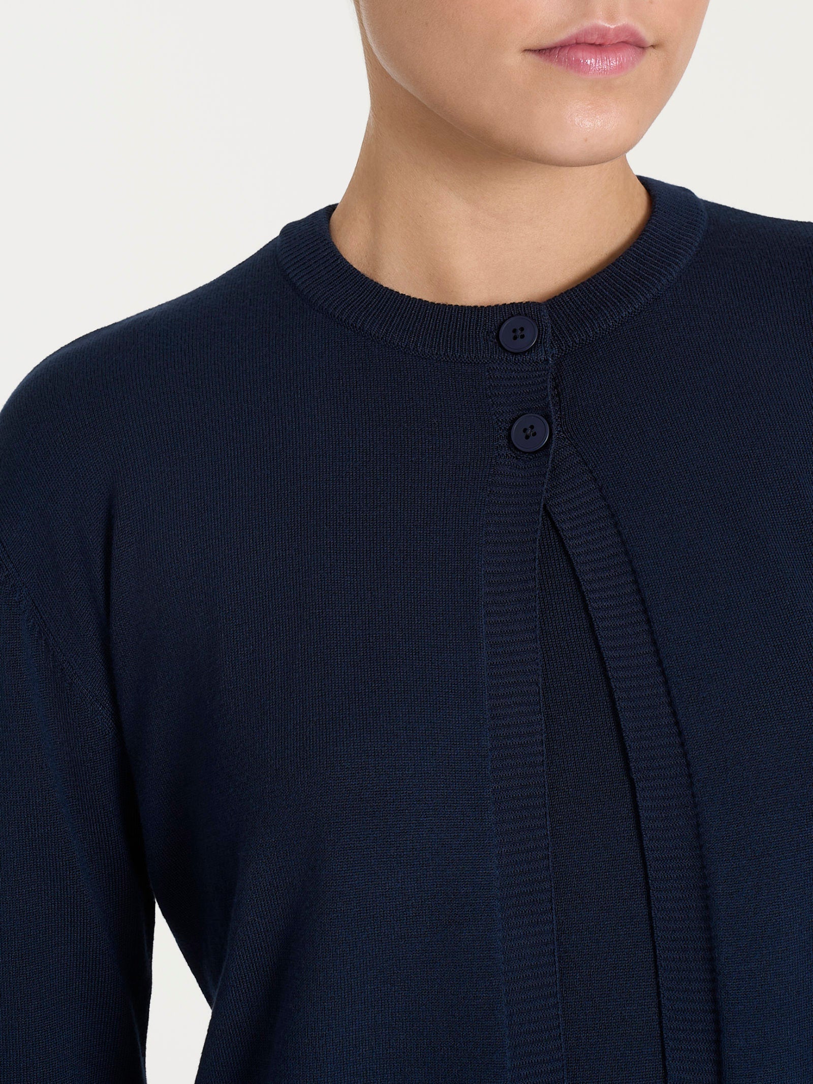 Cardigan corto con due bottoni Four Seasons Blu Donna - Ragno