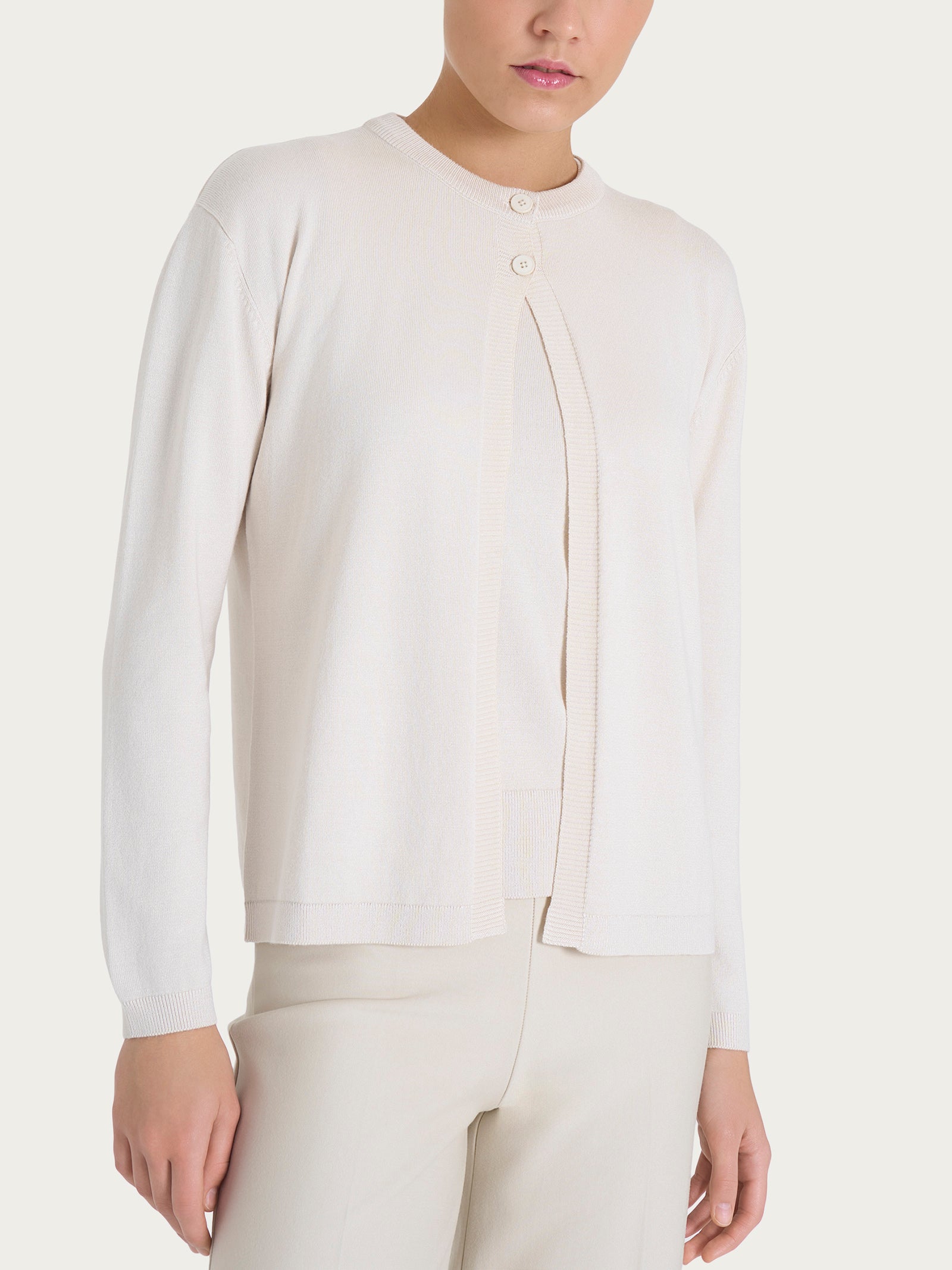 Cardigan corto con due bottoni Four Seasons Bianchi Donna - Ragno