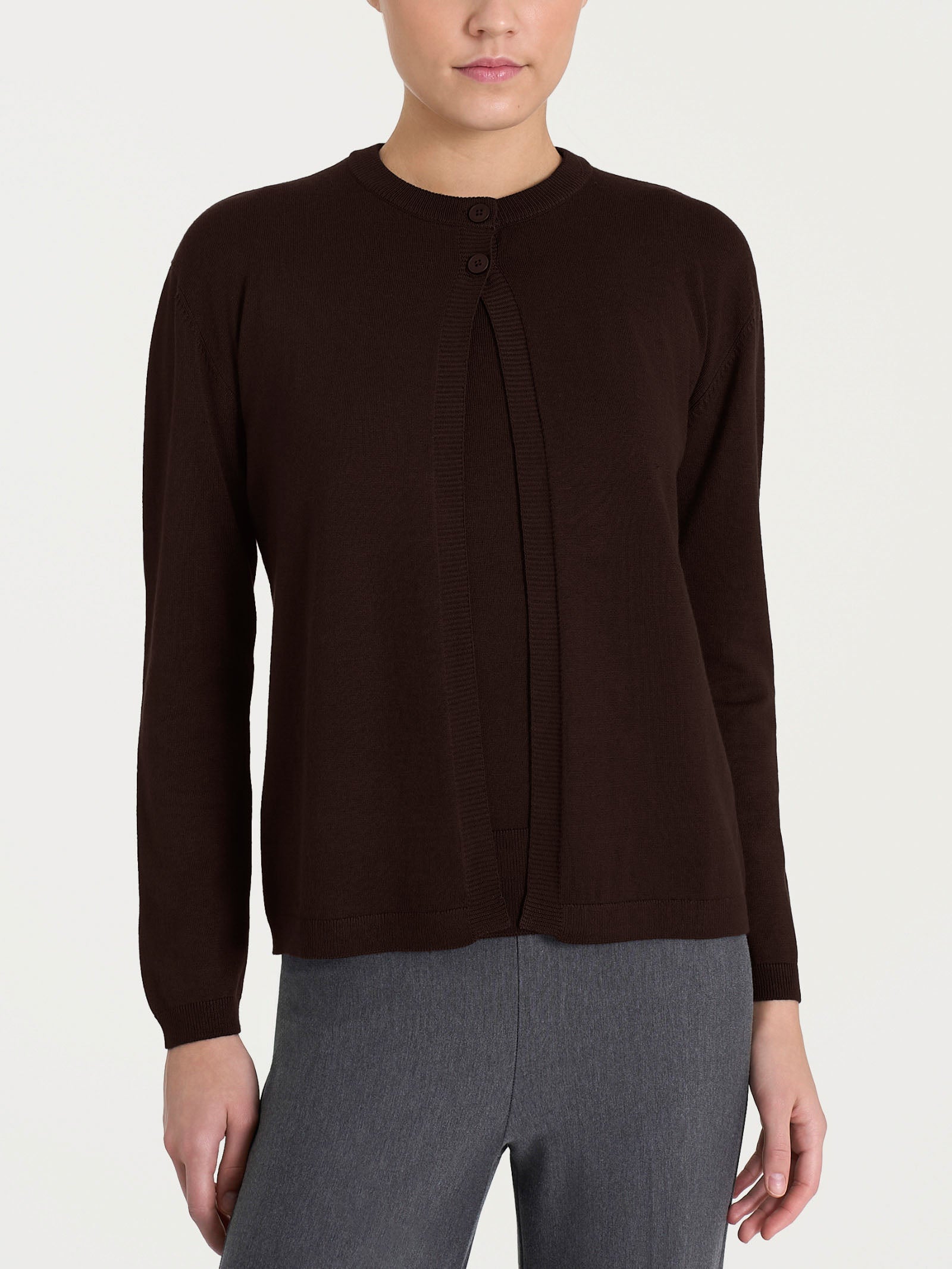 Cardigan corto con due bottoni Four Seasons Marroni Donna - Ragno
