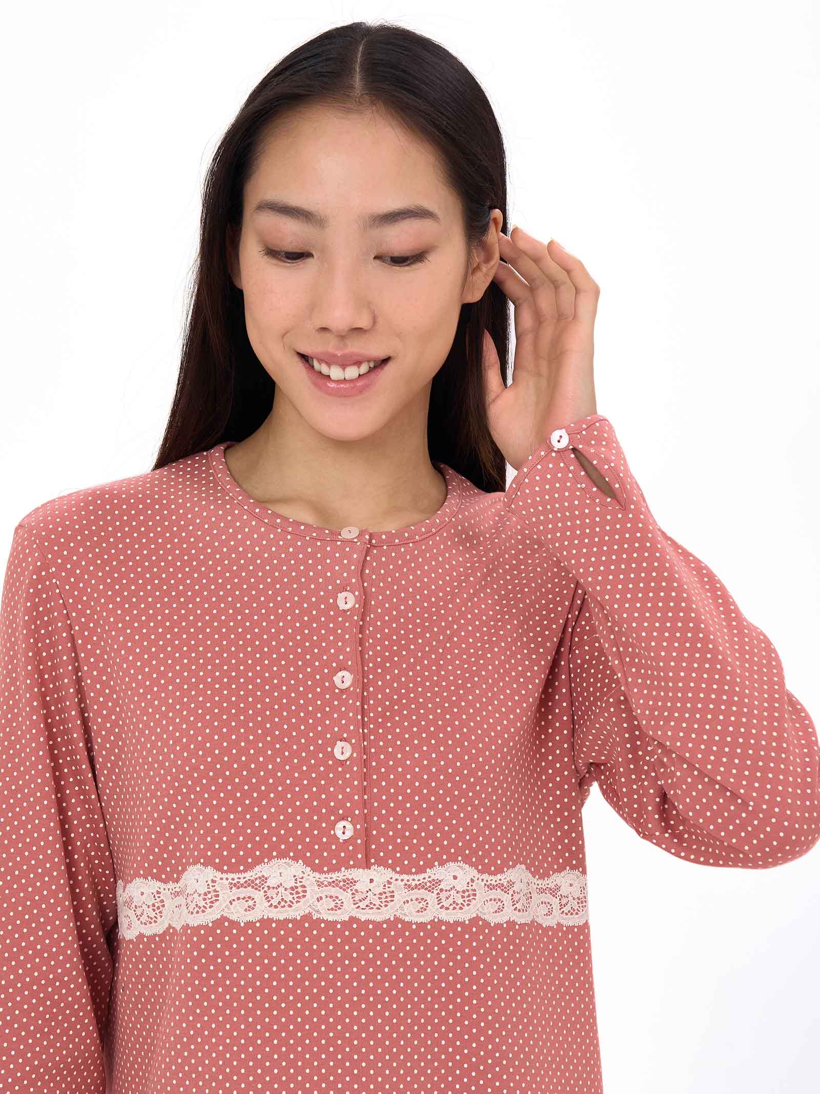 Camicia da notte serafino in Interlock di caldo cotone -  - Ragno