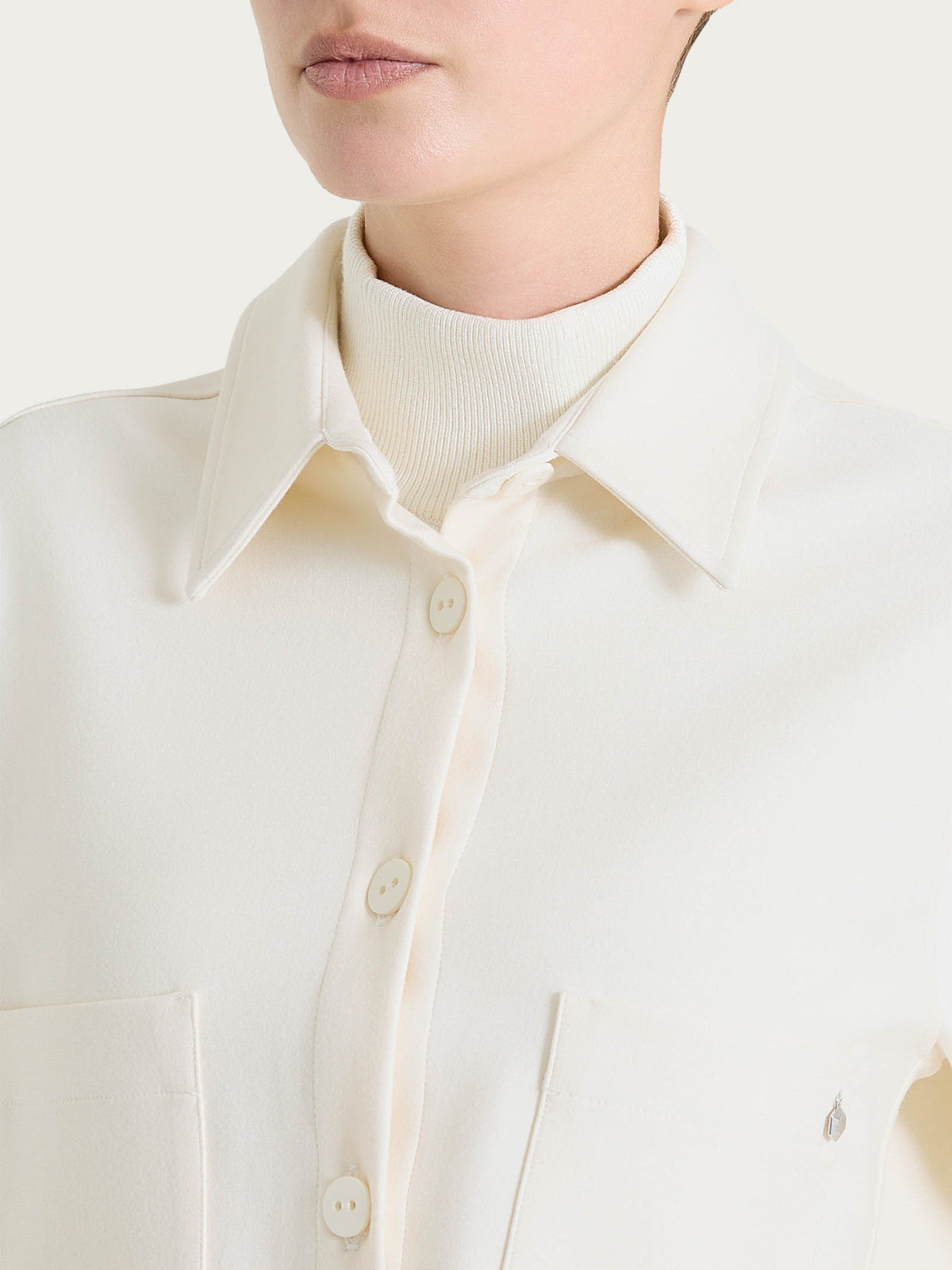 Ivory Shacket Shacket Jacket in Compact - Ivory – Ragno