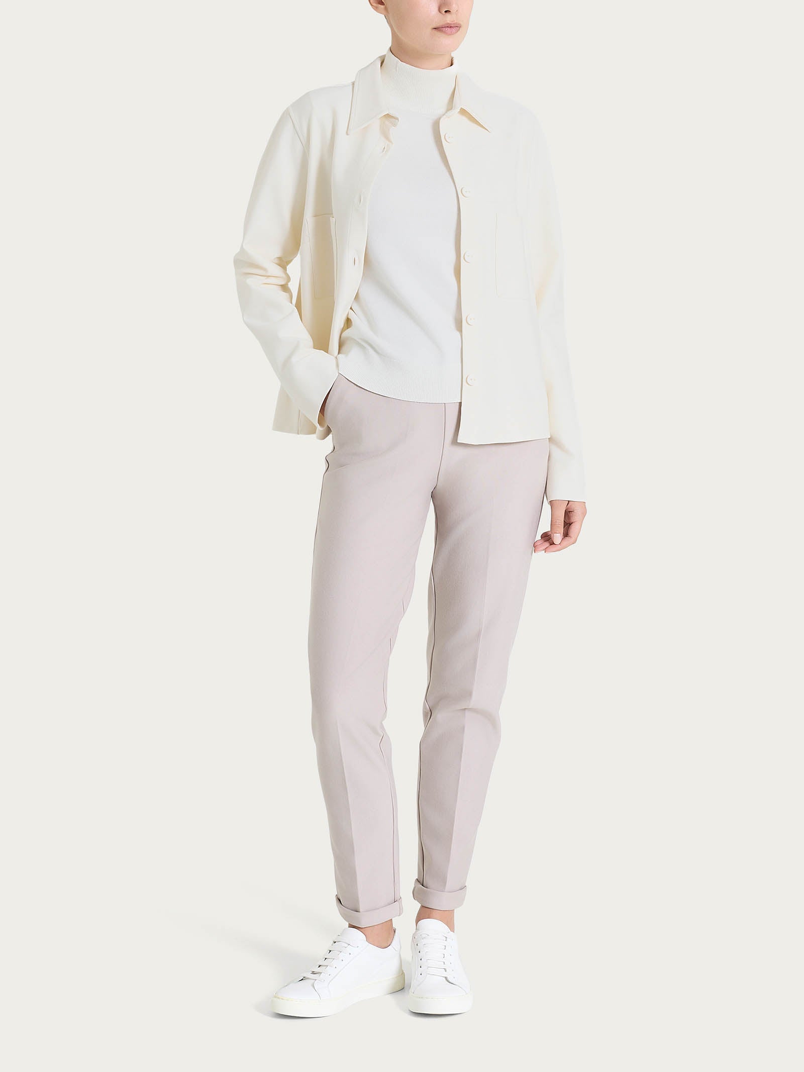 Giacca Shacket in Compact Bianchi Donna - Ragno
