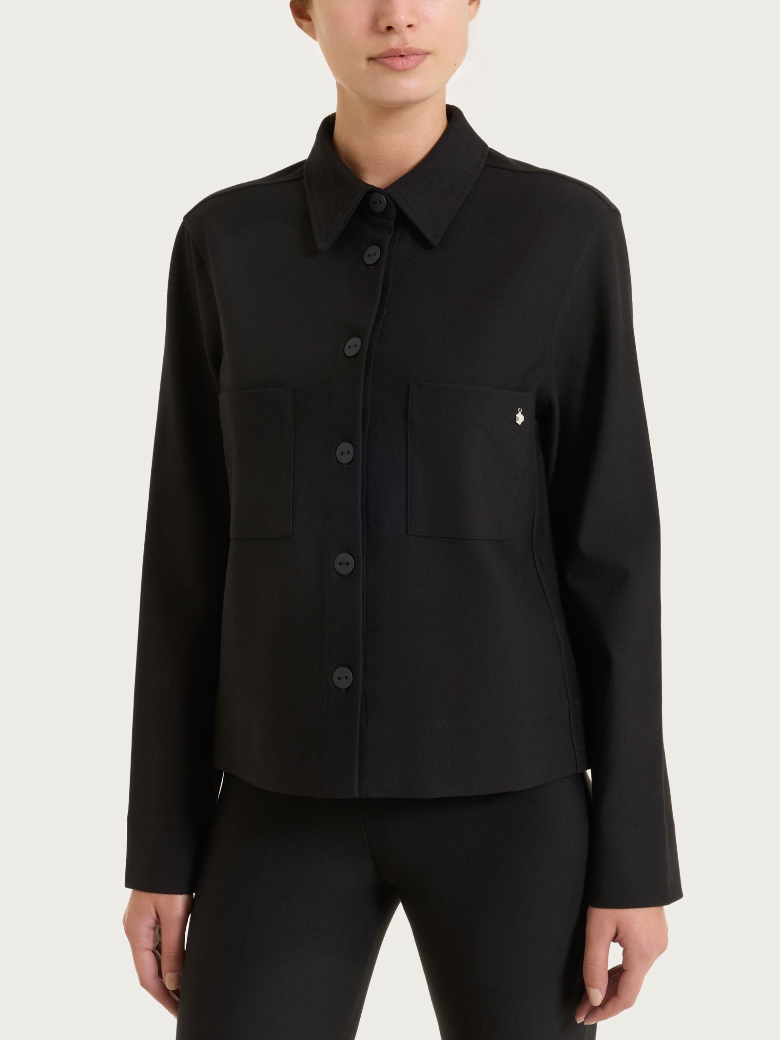 Giacca Shacket in Compact Neri Donna - Ragno