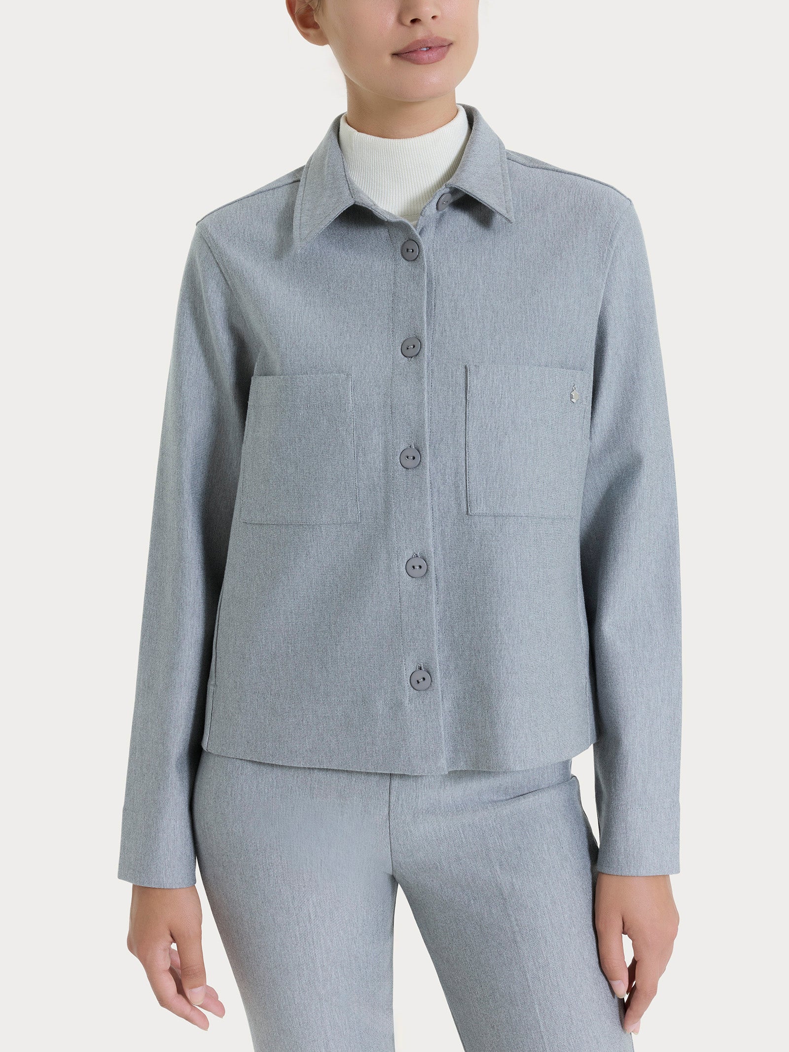 Giacca Shacket in Compact - Grigio Mel. – Ragno