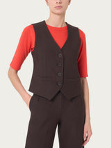 Gilet con quattro bottoni in Compact  -  - Ragno