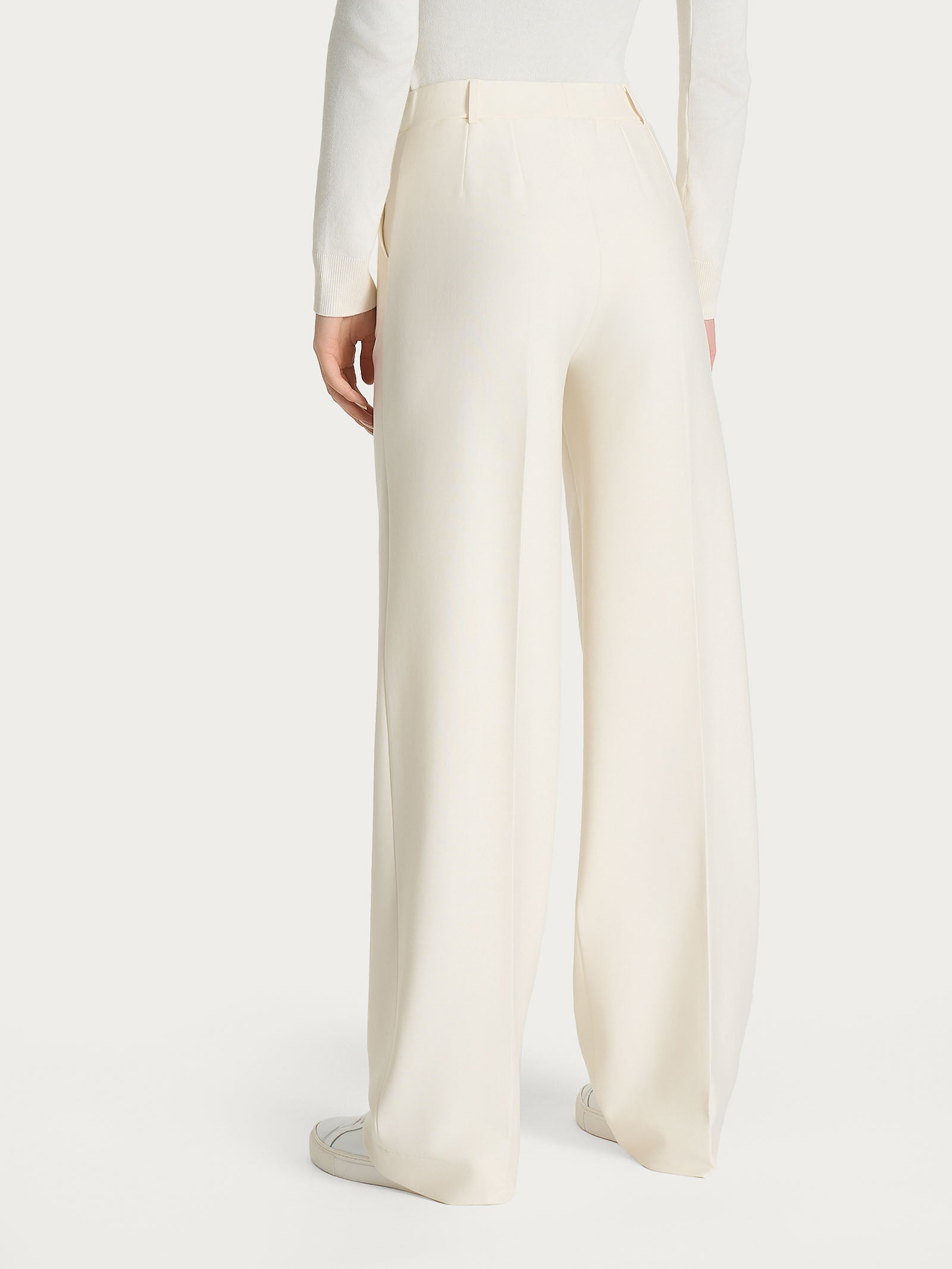 Pantalone a palazzo con tasche in Compact Bianchi Donna - Ragno