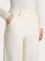 Pantalone a palazzo con tasche in Compact Bianchi Donna - Ragno
